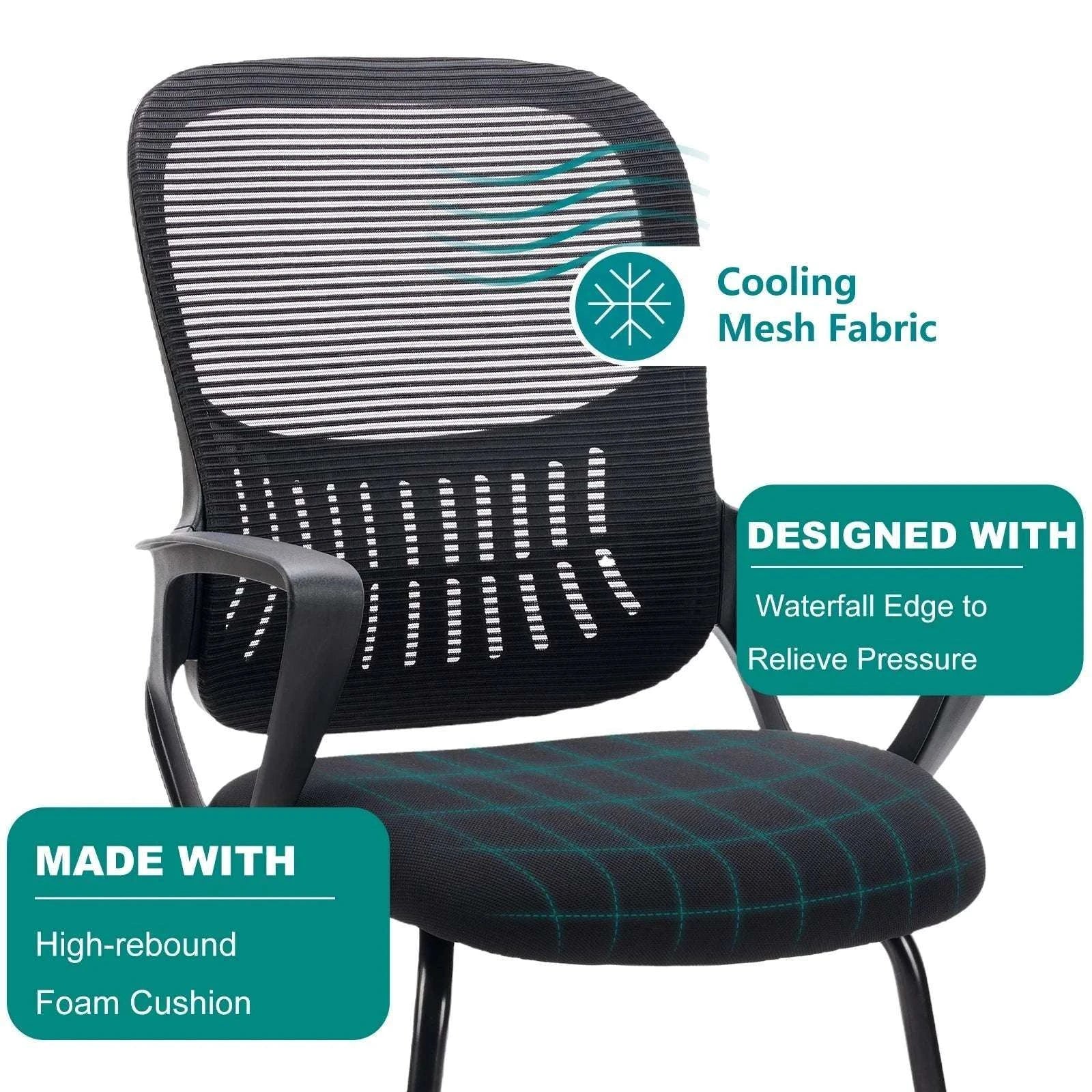 Ergonomic Office Chair No Wheels with Mesh Lumbar Support - Image 17