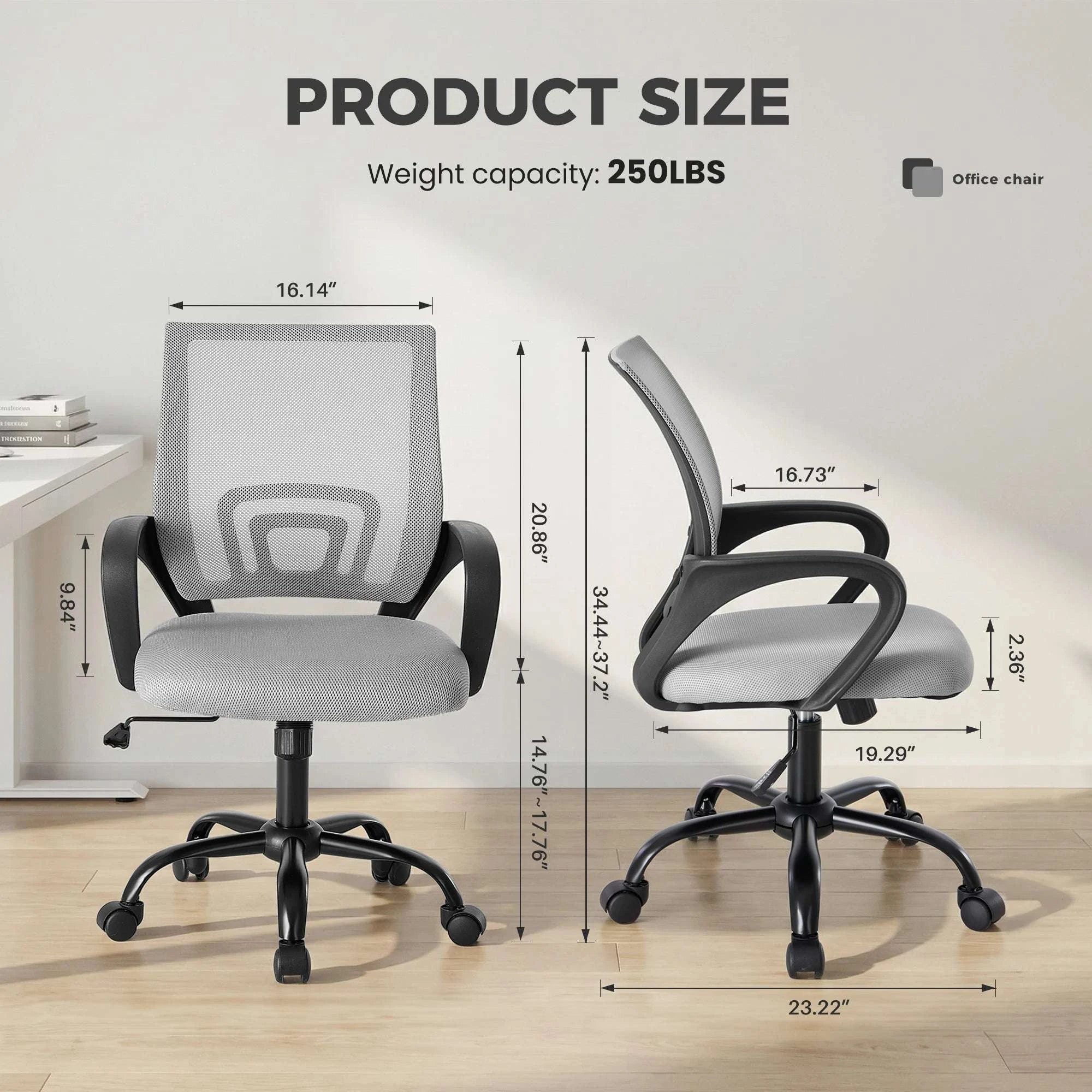 Ergonomic Office Chair with Lumbar Support, Mesh Back & Rocking Tilt - Image 6