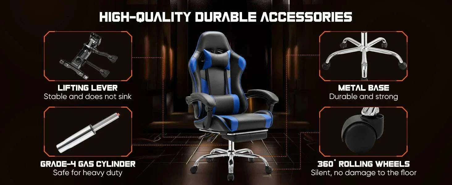 Ergonomic Racing Gaming Chair with Lumbar Support and Flip-Up Arms - Image 11