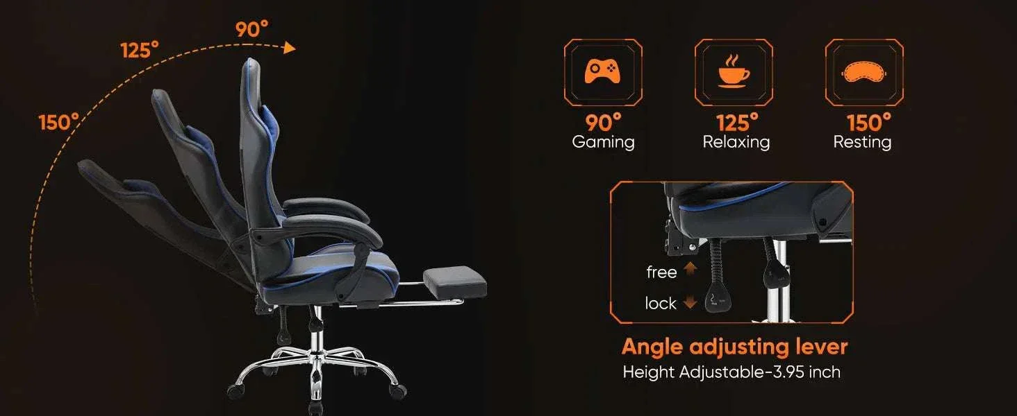 Ergonomic Racing Gaming Chair with Lumbar Support and Flip-Up Arms - Image 8