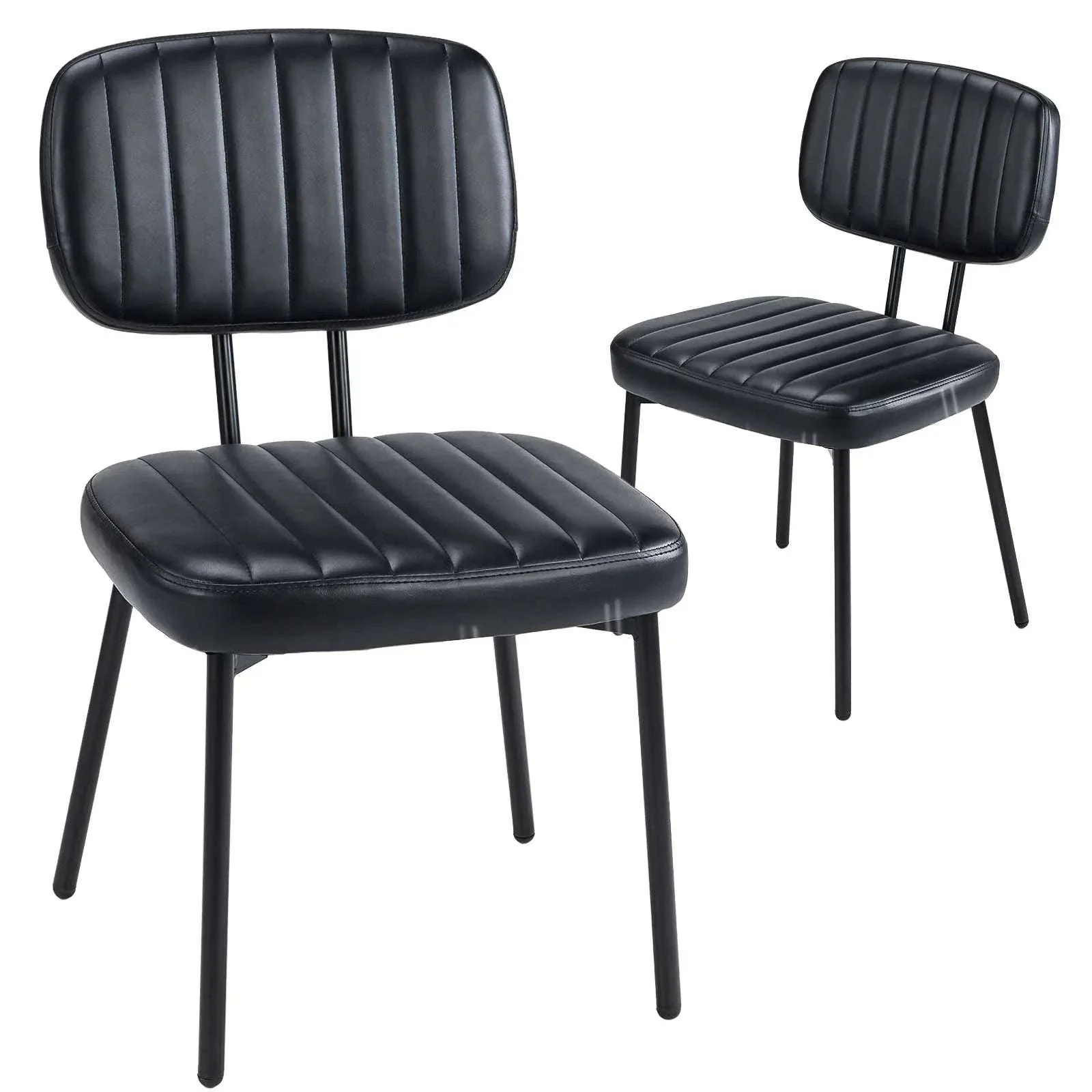 Modern Faux Leather Dining Chairs Set of 2 with Lumbar Support - Image 19