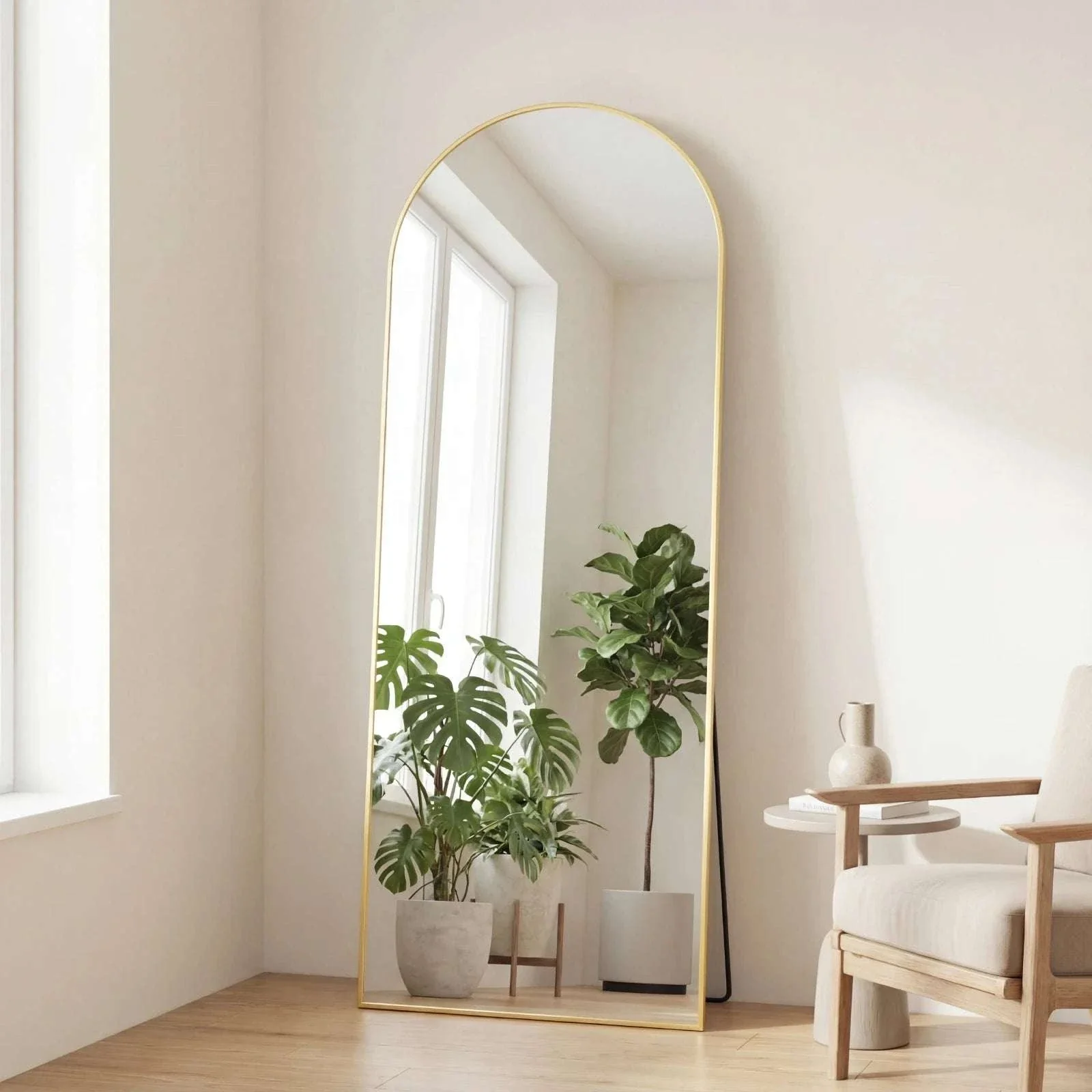 65" x 24" Full Length Floor Mirror with Aluminum Frame - Image 8