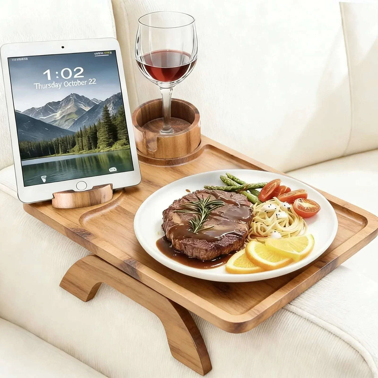 3-in-1 Couch Arm Tray with Rotating Cup Holder & Phone Stand - Image 14