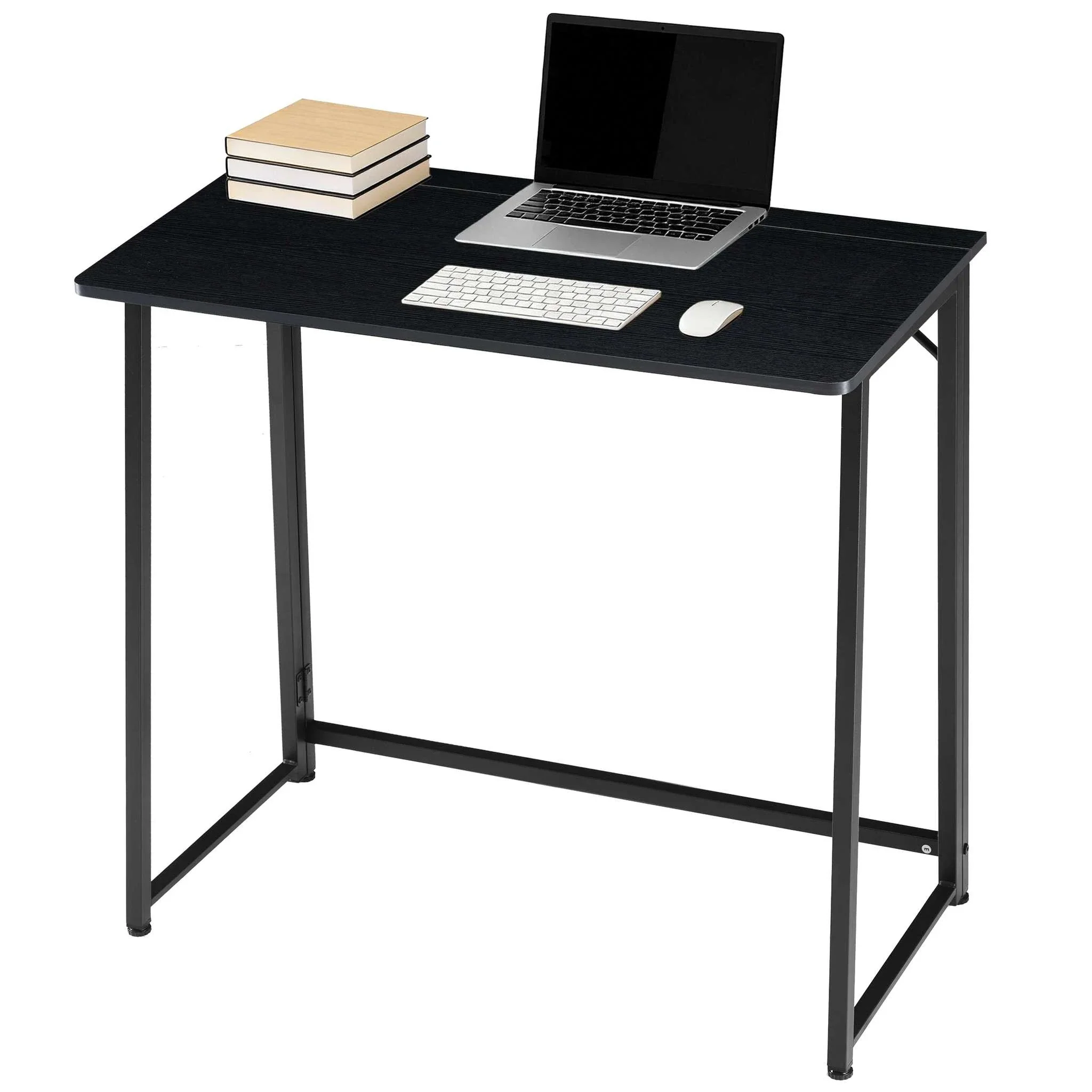 31.5" Folding Office Desk Compact Wooden Workstation with Metal Frame - Image 6