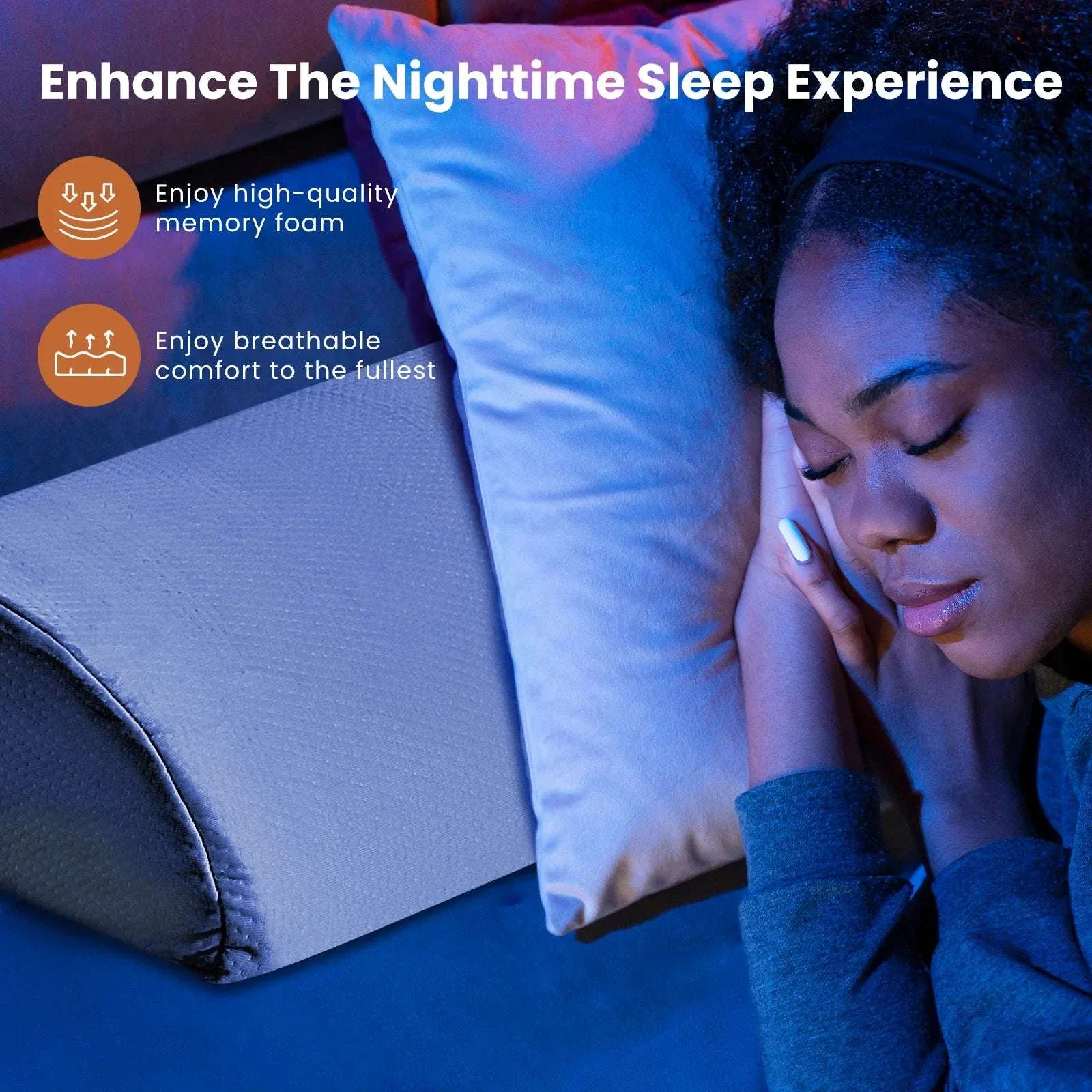 Ergonomic Memory Foam Neck Pillow with Cooling Cover & Dual Height - Image 4