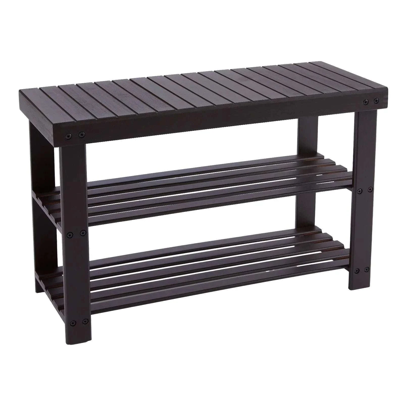3-Tier Bamboo Shoe Rack Bench with Storage Holds 286 lb - Image 10