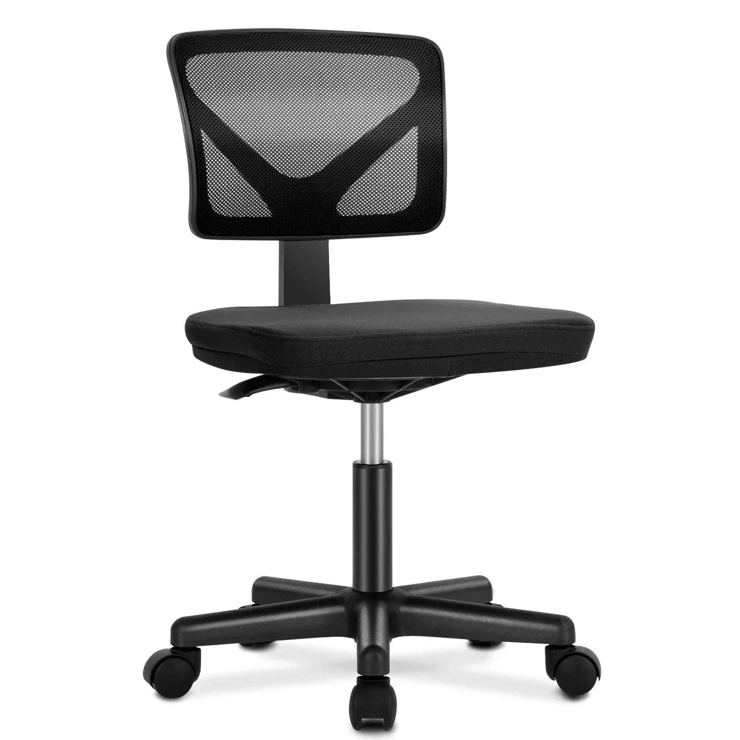 Mesh Armless Office Chair with Lumbar Support & Adjustable Height - Image 14