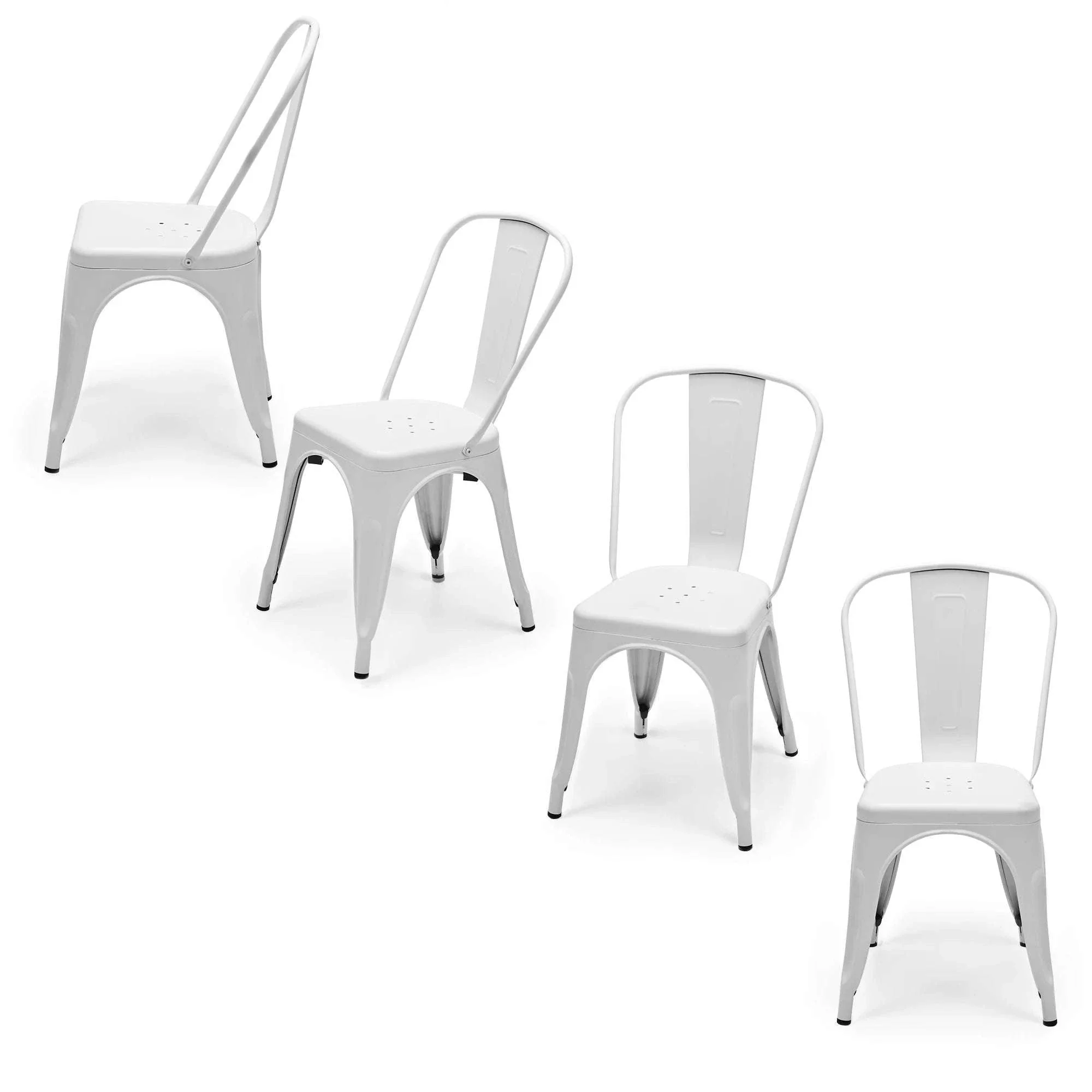 Metal Dining Chairs Stackable Indoor Outdoor 300LBS Capacity - Image 14