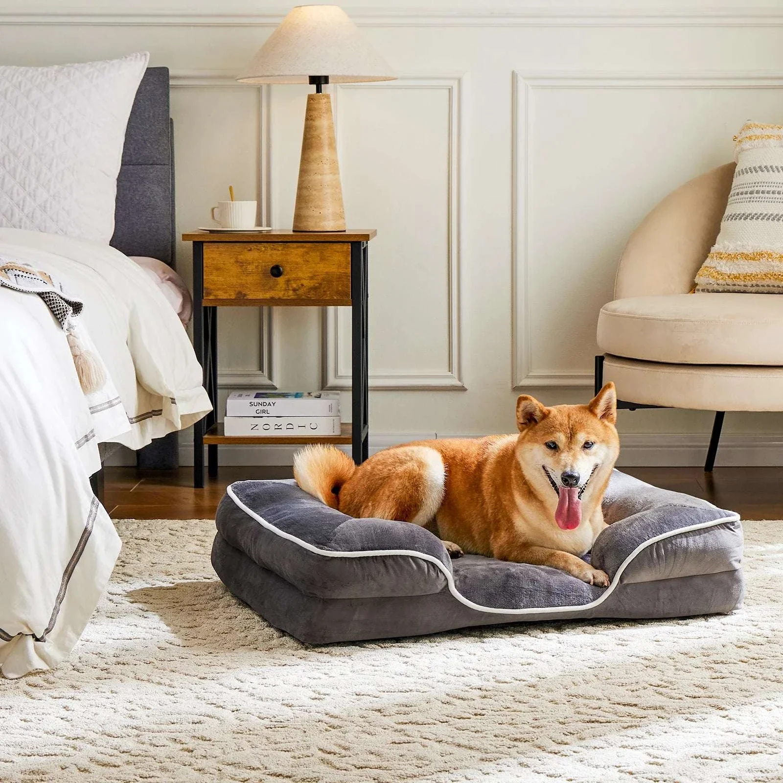 Orthopedic Memory Foam Dog Bed with Washable Cover & Non-Slip Base - Image 12