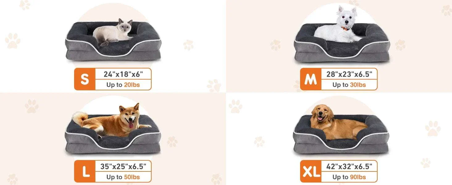 Orthopedic Memory Foam Dog Bed with Washable Cover & Non-Slip Base - Image 7