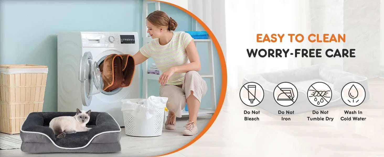 Orthopedic Memory Foam Dog Bed with Washable Cover & Non-Slip Base - Image 9
