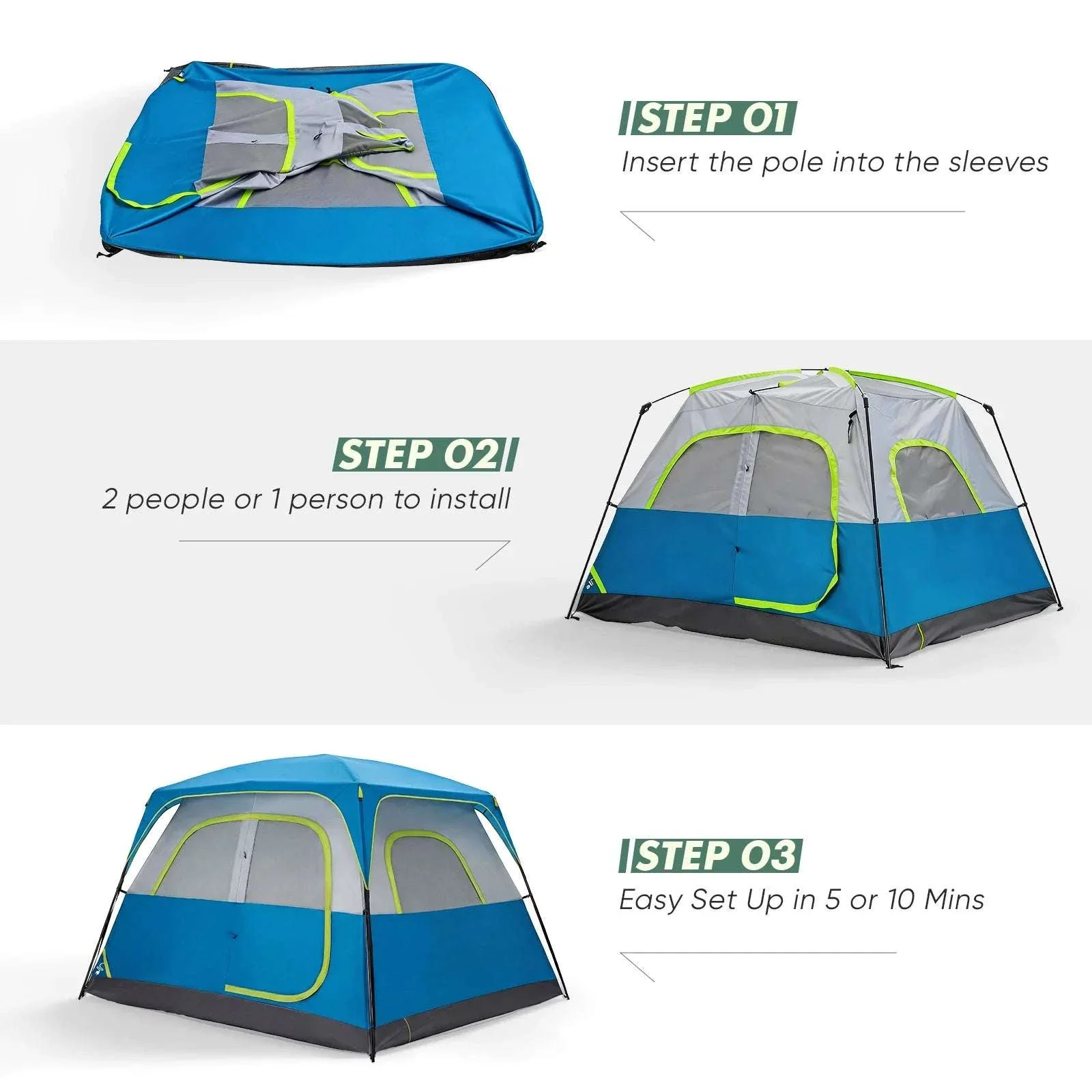6 Person Camping Tent Waterproof Instant Setup Family Dome Shelter - Image 12