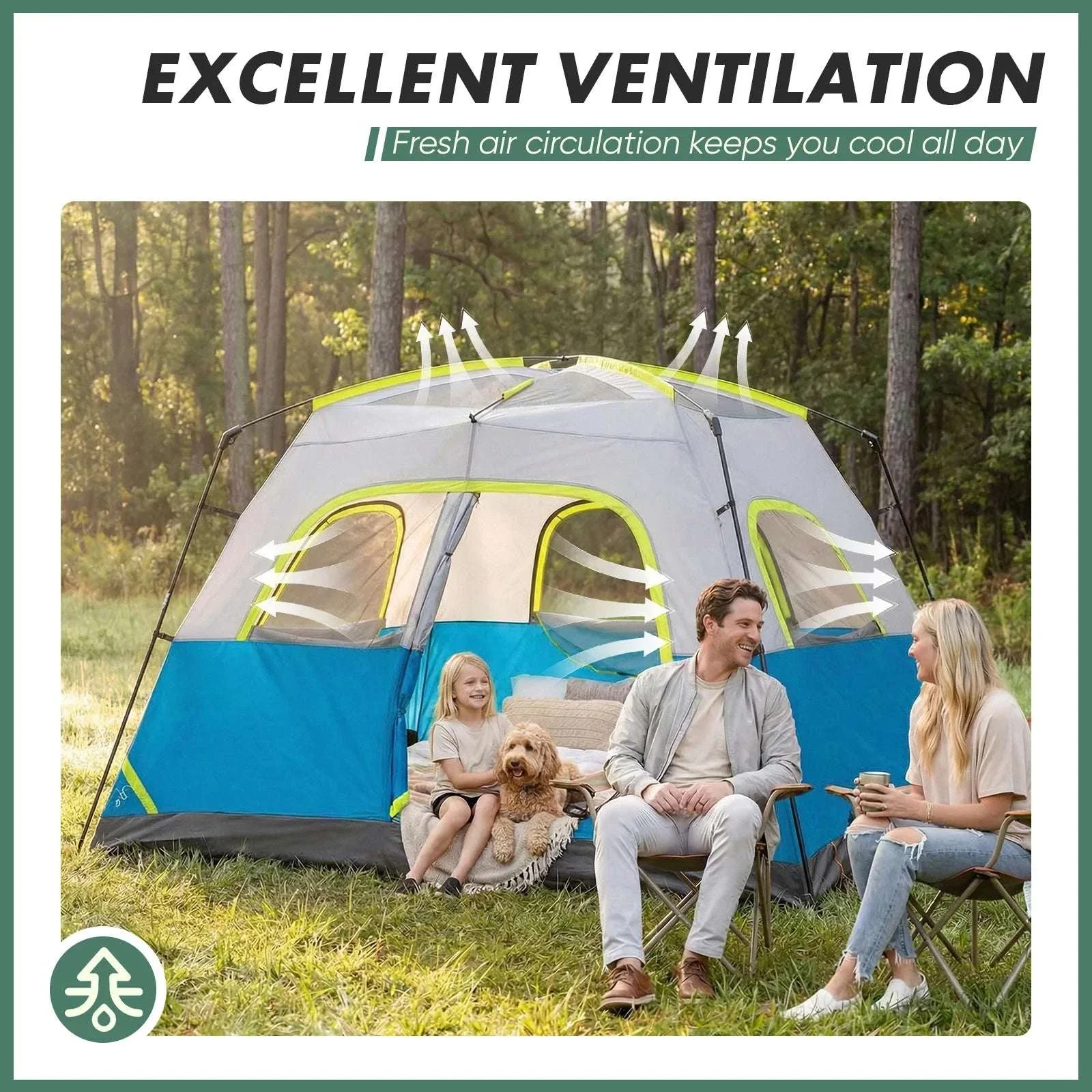 6 Person Camping Tent Waterproof Instant Setup Family Dome Shelter - Image 7