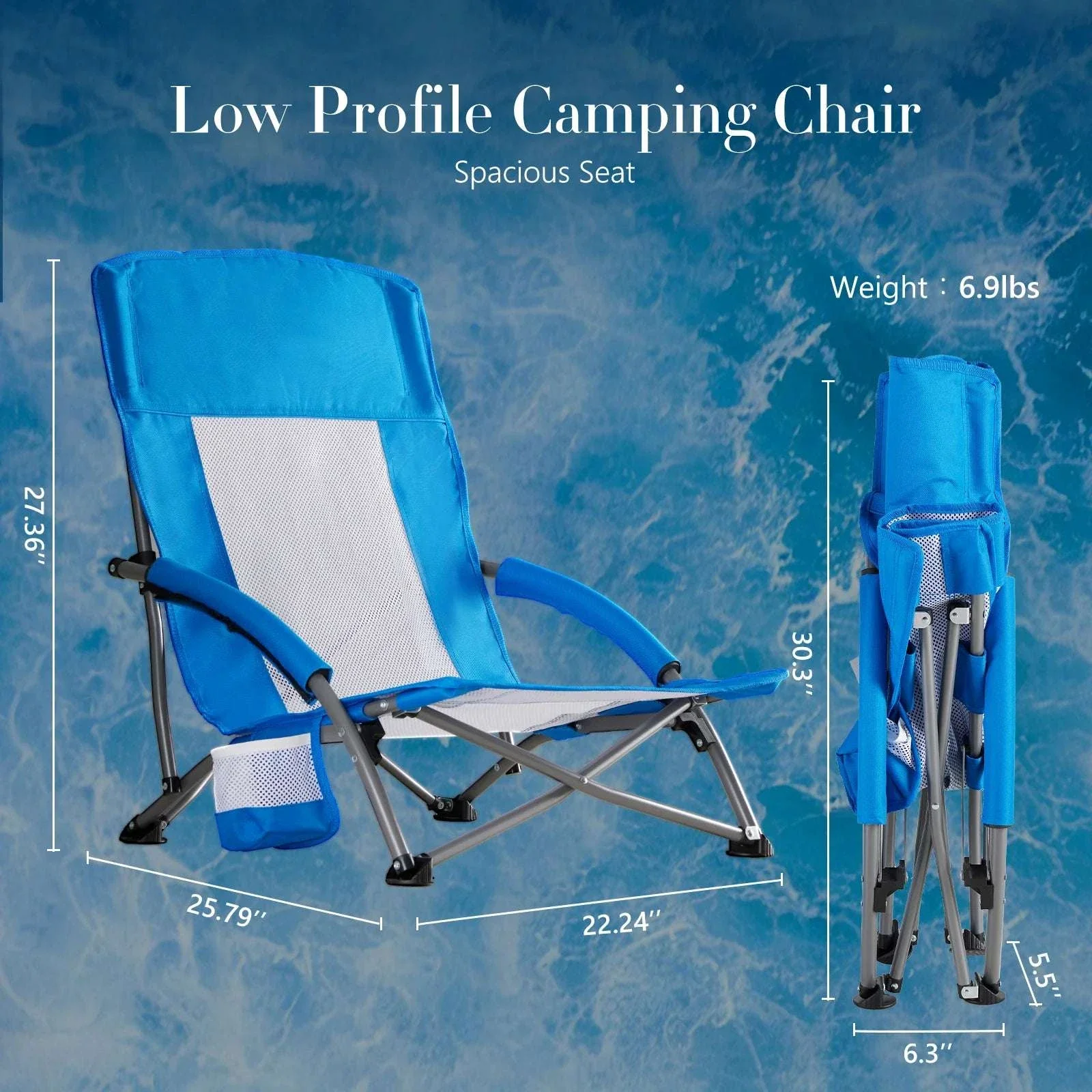 Portable Folding Camping Chair with Cup Holder and Steel Frame - Image 11