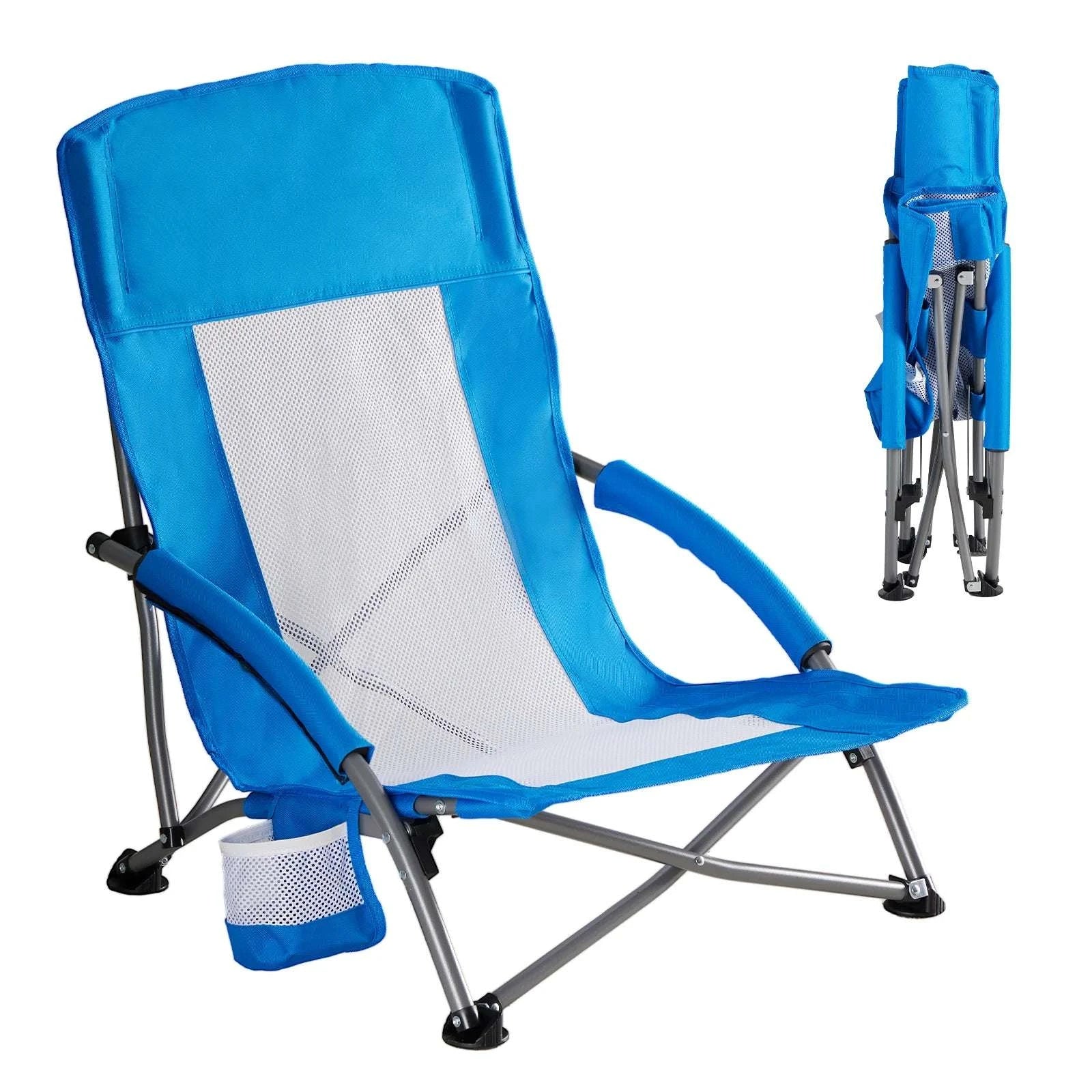 Portable Folding Camping Chair with Cup Holder and Steel Frame - Image 14