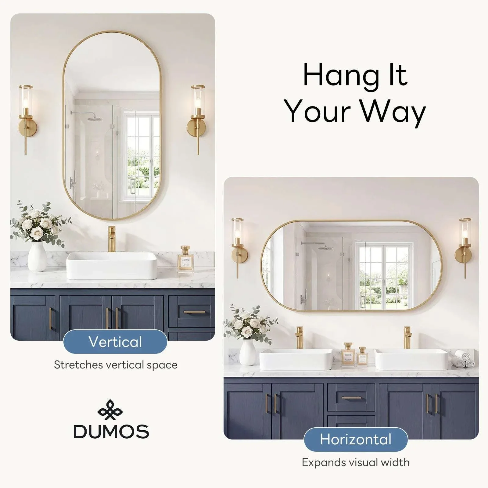 Oval Wall Mirror with Metal Frame – Modern Tempered Glass Decor - Image 10