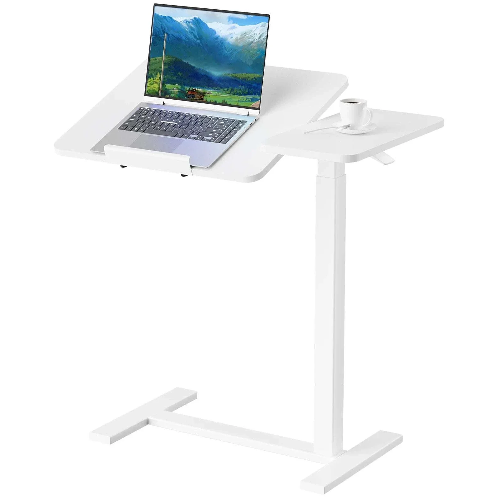 Adjustable Overbed Table with Tilt Top for Bedside Work and Meals - Image 9
