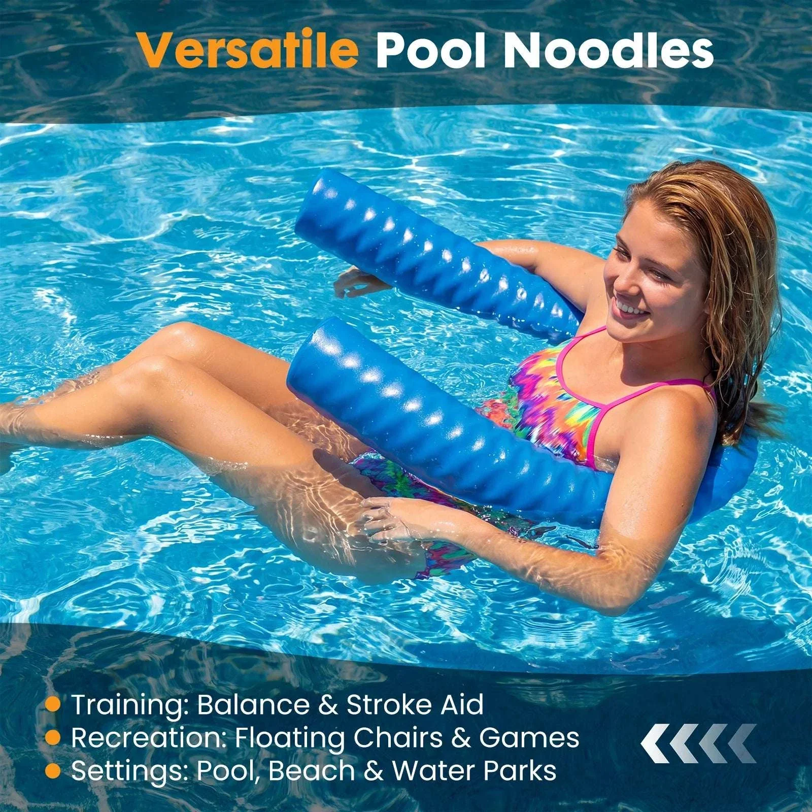 Jumbo Pool Noodle Float with Solid Foam Core & 250lb Support - Image 13