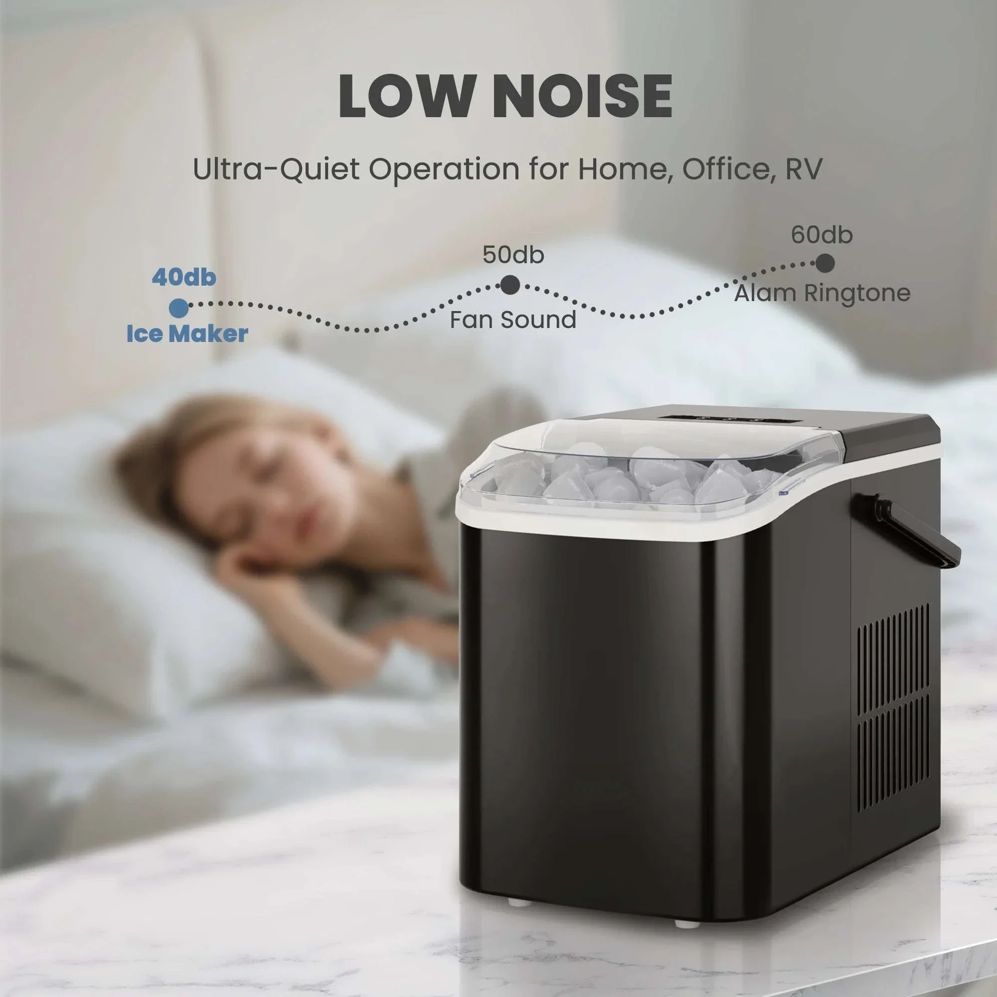 Portable Countertop Ice Maker with Handle – 9 Cubes in 6 Minutes - Image 14