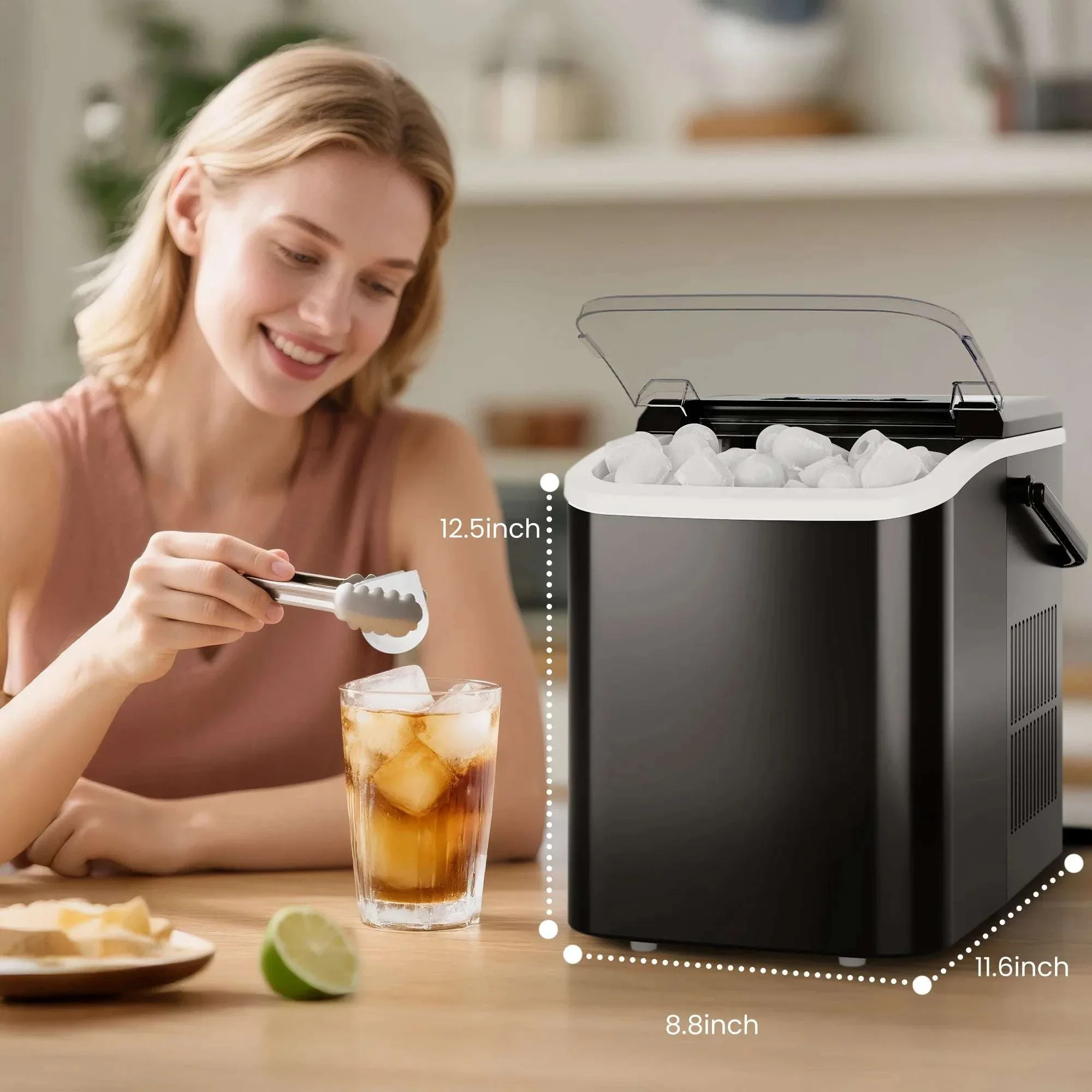 Portable Countertop Ice Maker with Handle – 9 Cubes in 6 Minutes - Image 8