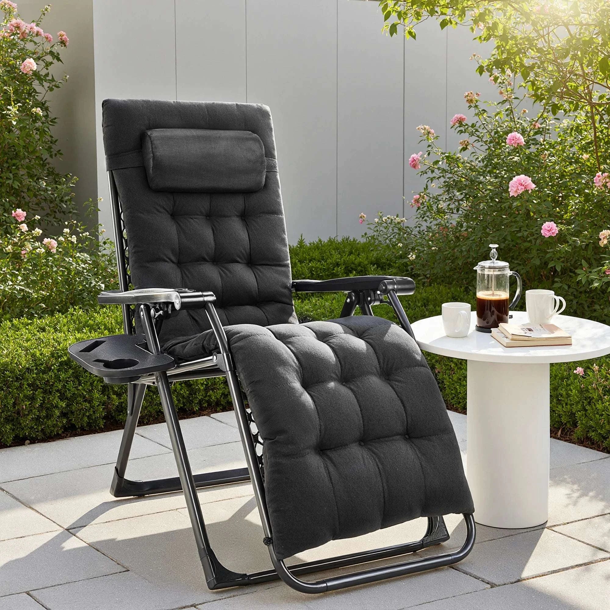 Zero Gravity Recliner Chairs Set of 2 with Tray & Adjustable Headrest - Image 26