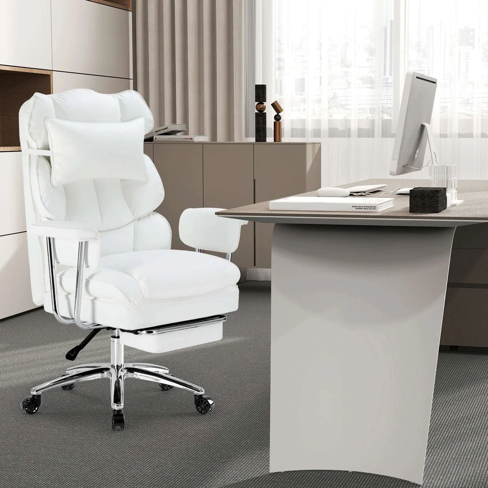Ergonomic Office Chair with Footrest, Lumbar Support & Recline - Image 13