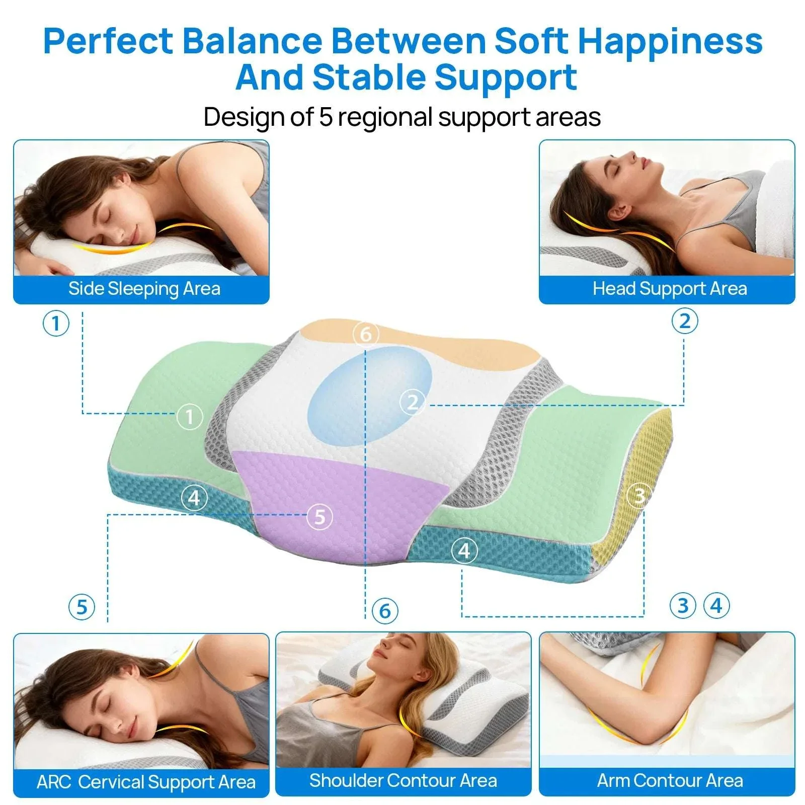 Ergonomic Memory Foam Cervical Pillow with Cooling Cover - Image 3