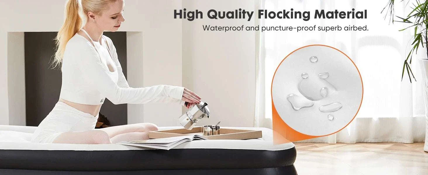 Queen & Twin Air Mattress with Built-In Pump and Non-Slip Base - Image 10