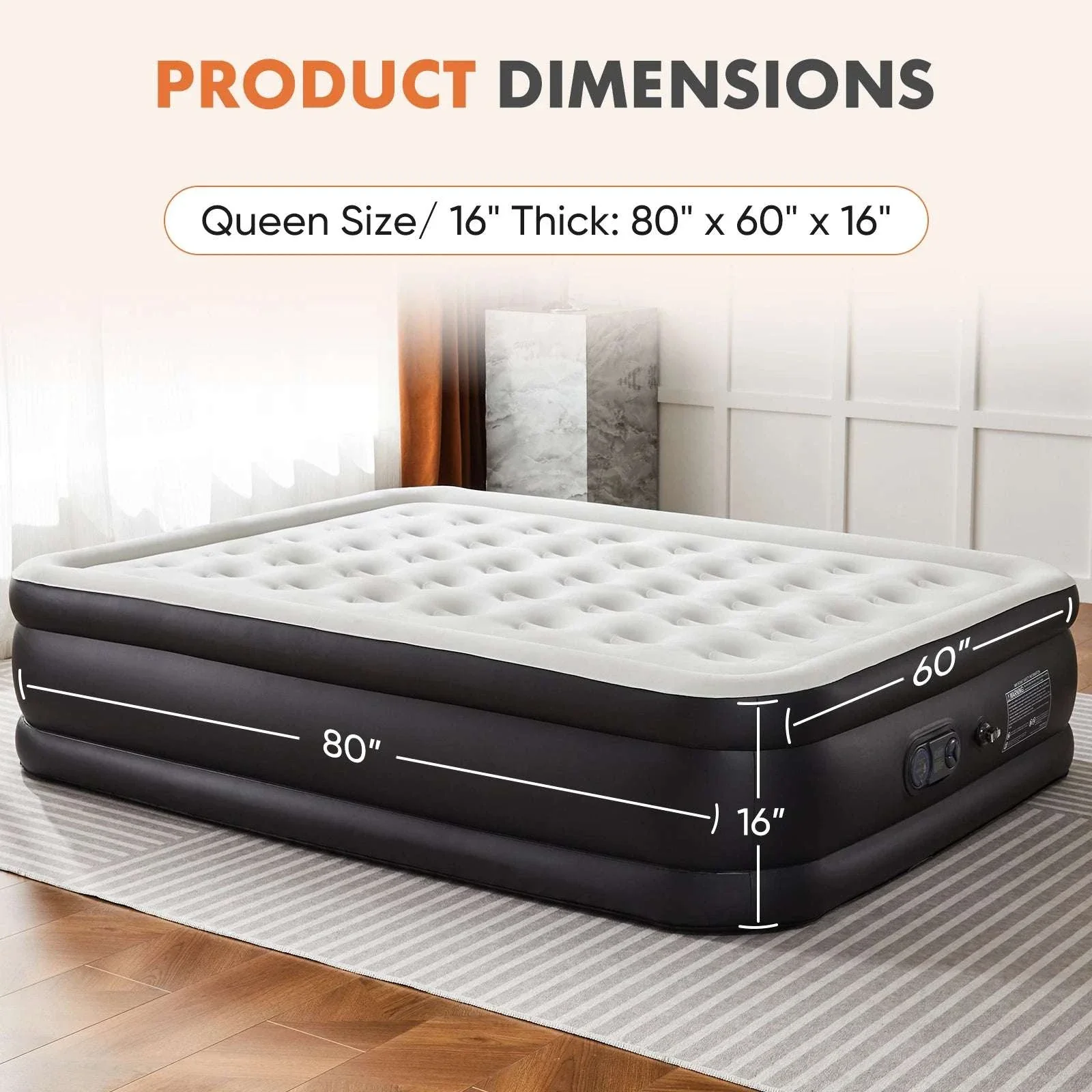 Queen & Twin Air Mattress with Built-In Pump and Non-Slip Base - Image 14