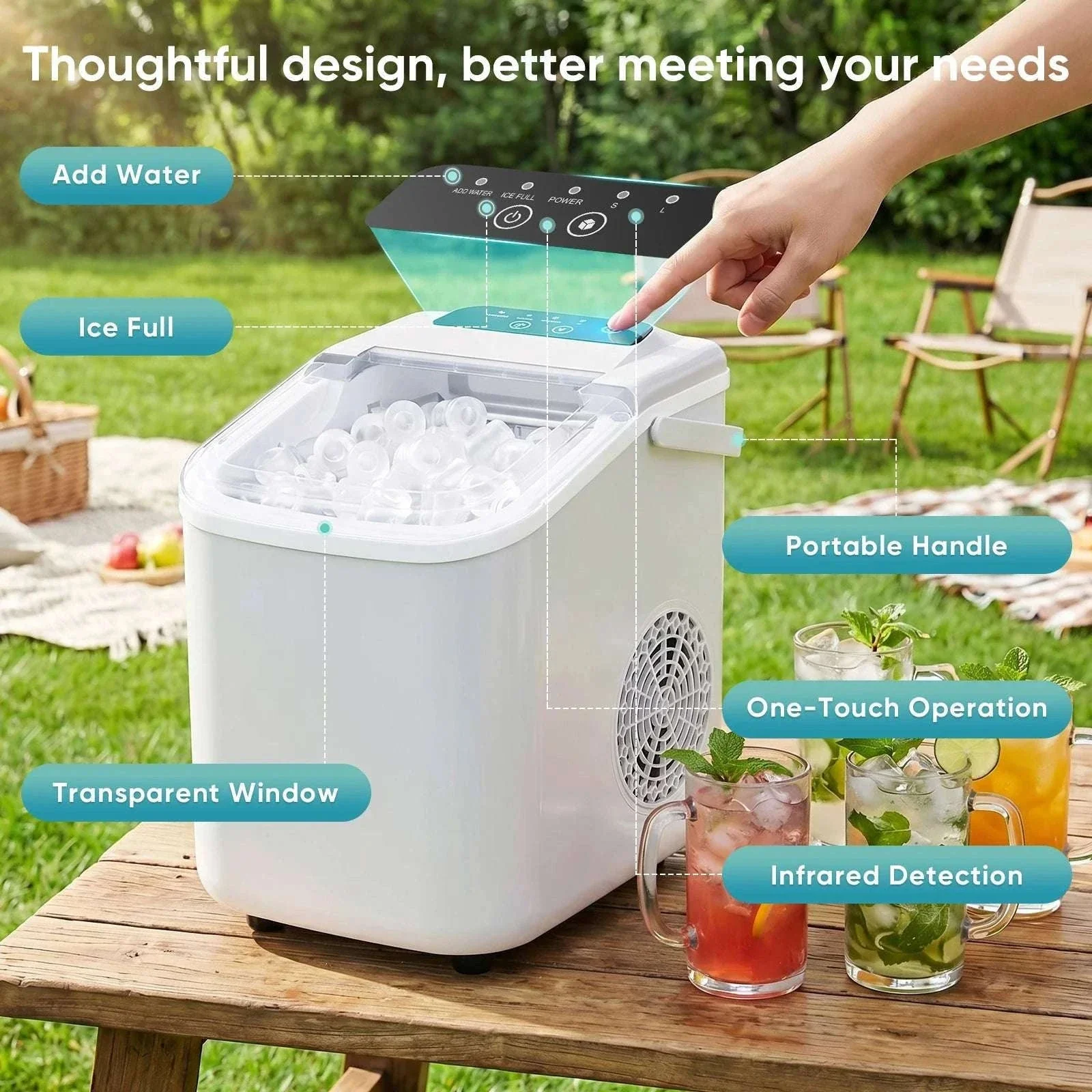 Portable Countertop Ice Maker – 9 Cubes in 6 Minutes, 26lb Daily - Image 15