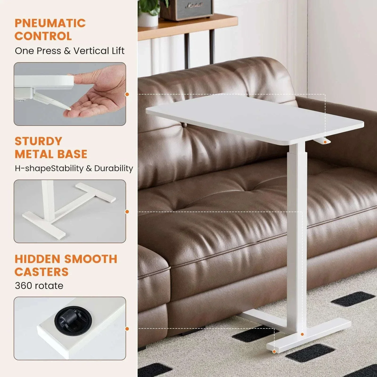 Adjustable Overbed Table for Laptop, Sofa & Bedside Use - Image 11