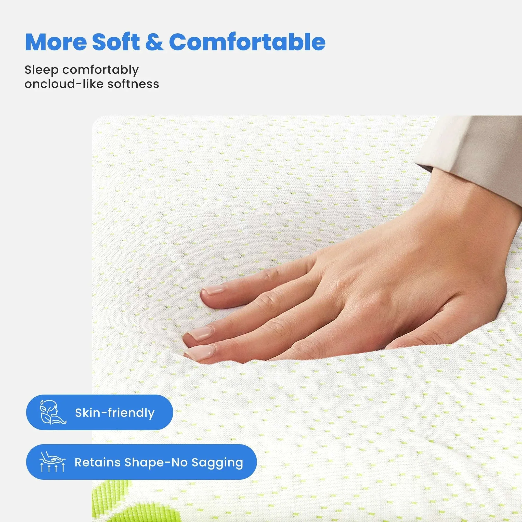 Full Size Bamboo Viscose Mattress Topper with Memory Foam Cooling - Image 4