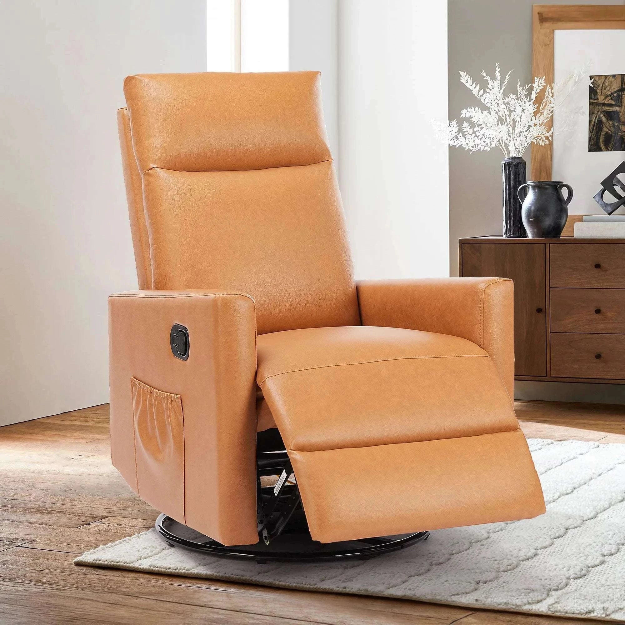 Swivel Rocker Recliner Chair with Large Footrest and Deep Seat - Image 2