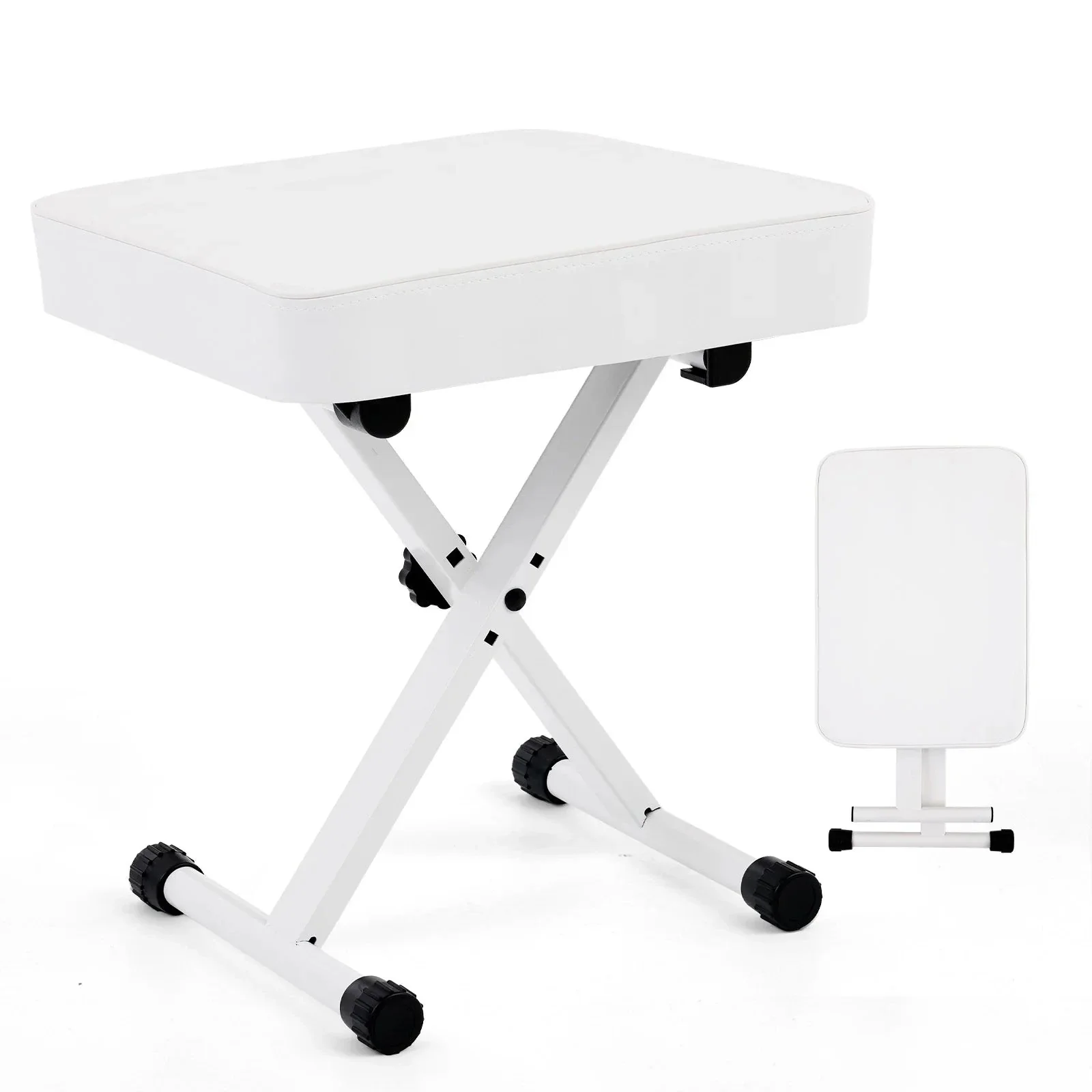 Adjustable Folding Piano & Guitar Stool with Cushioned Seat - Image 15
