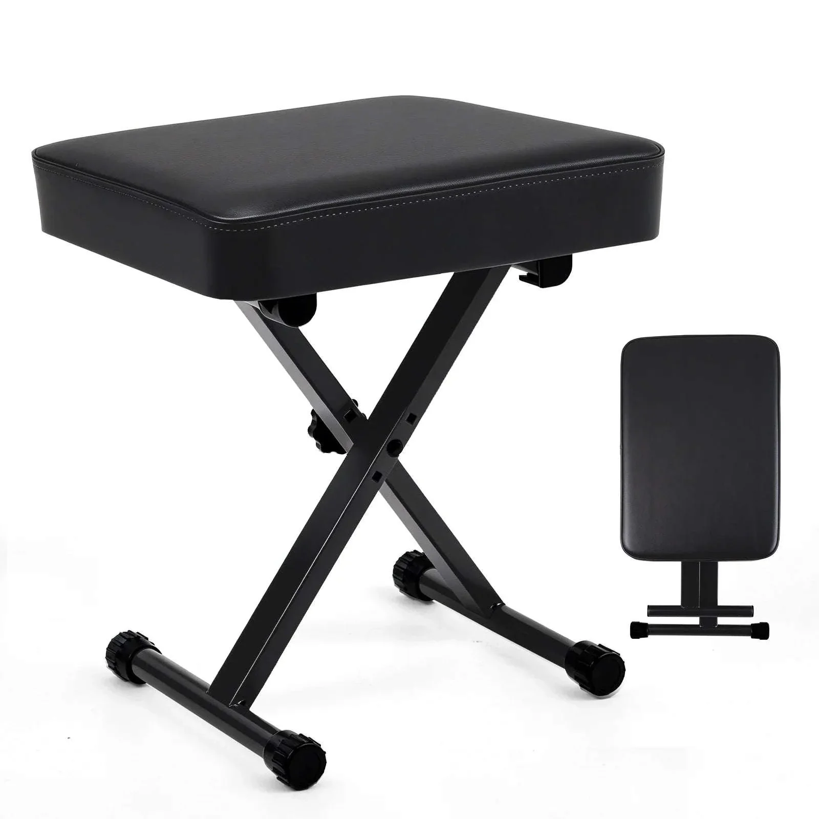 Adjustable Folding Piano & Guitar Stool with Cushioned Seat - Image 9
