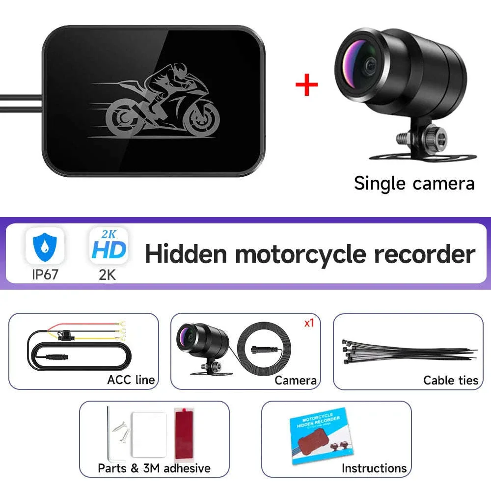 Dual 1080P Motorcycle Dash Cam Waterproof WiFi Front Rear Recorder - Image 21