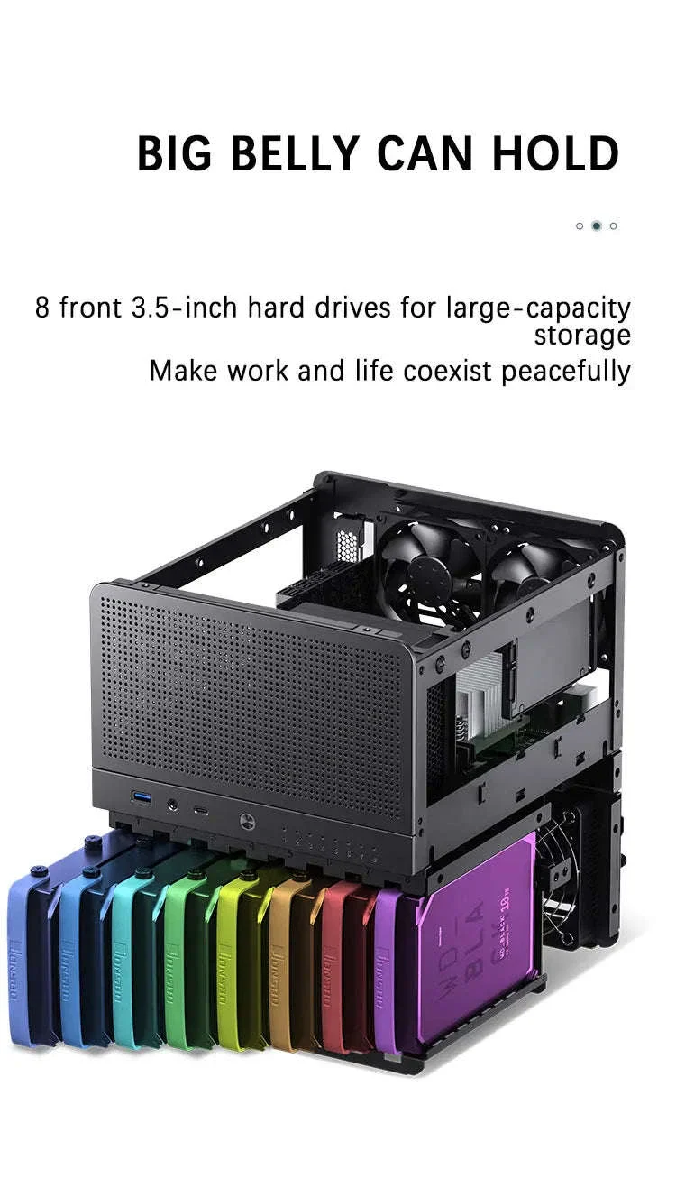 Mini NAS ITX Case with 8 Hot-Swap Bays and Dual Fans - Image 13