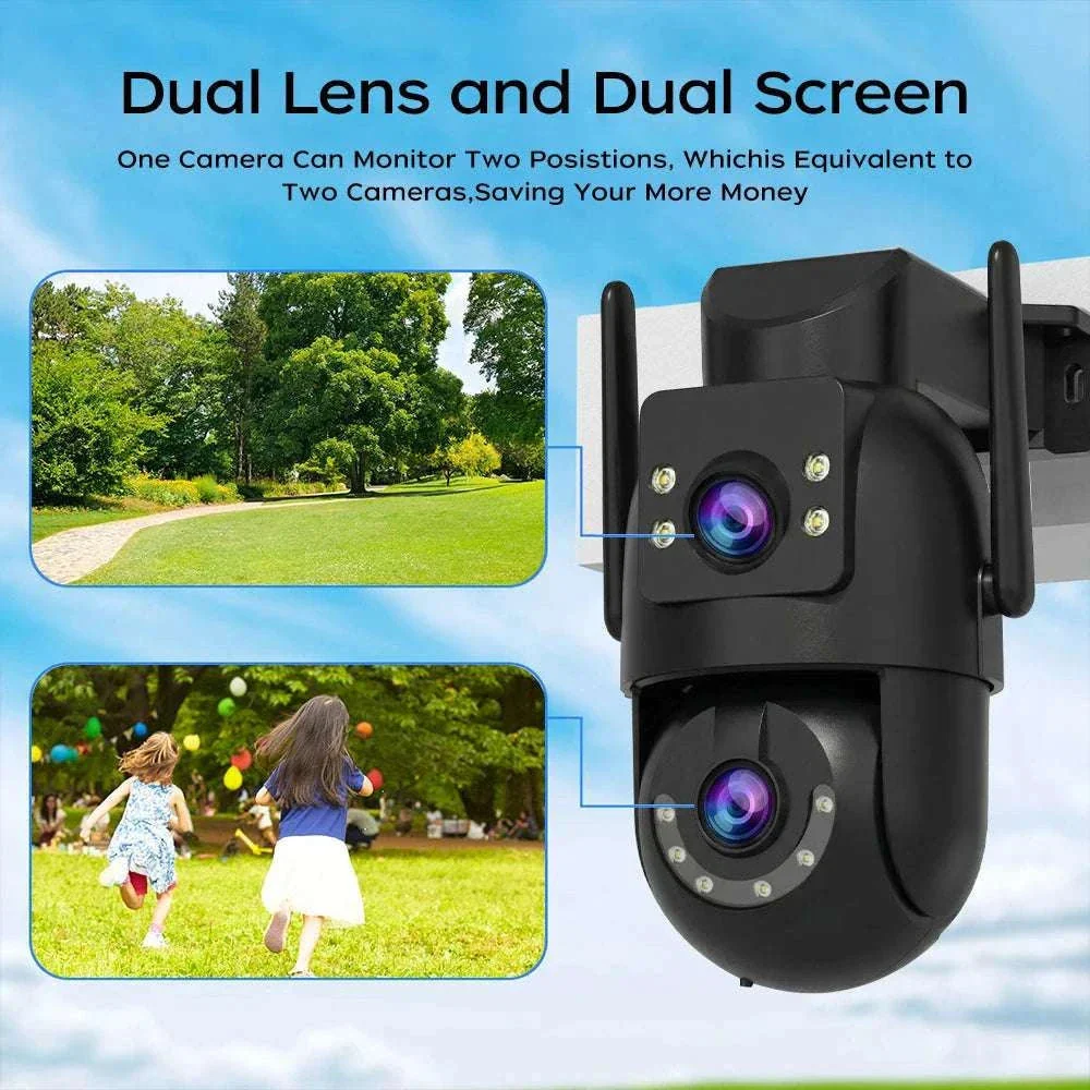 Dual Lens Outdoor Security Camera with Night Vision & 5G WiFi - Image 2