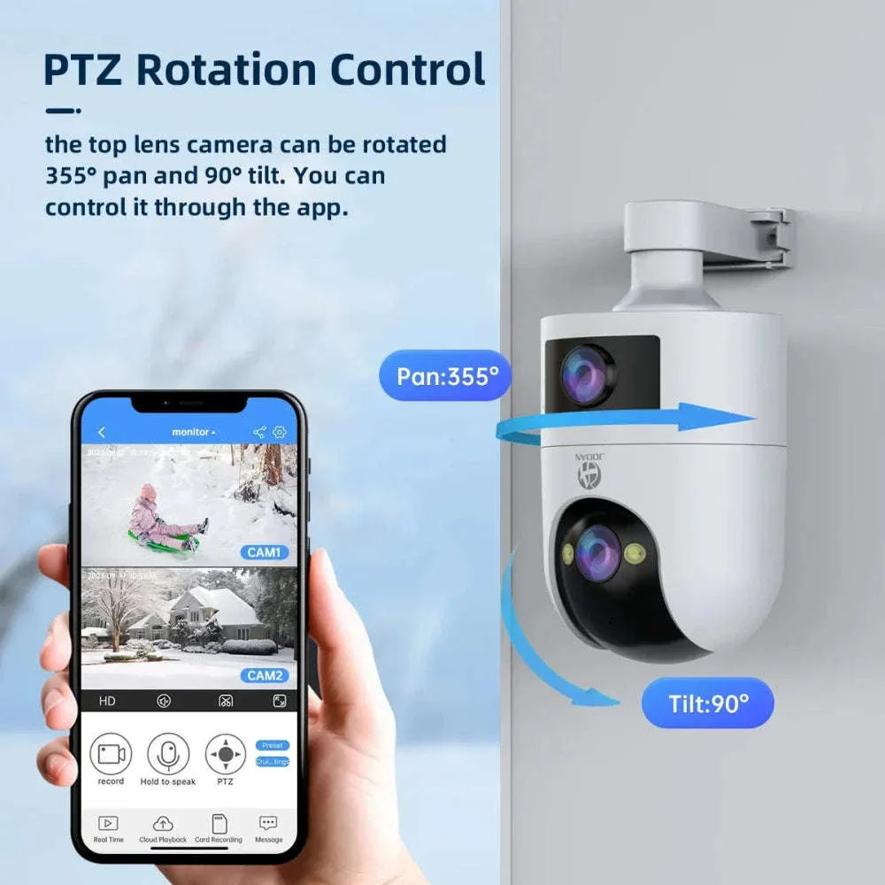 Dual Lens PTZ WiFi Security Camera with Auto Tracking & Audio - Image 11