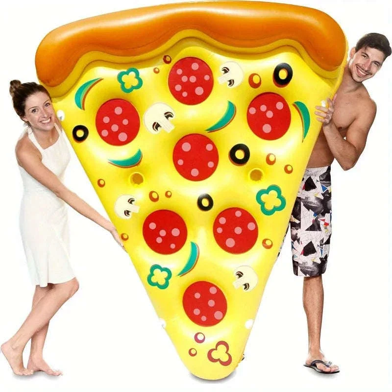 Giant Inflatable Pizza Slice Pool Float with Cup Holders - Image 3