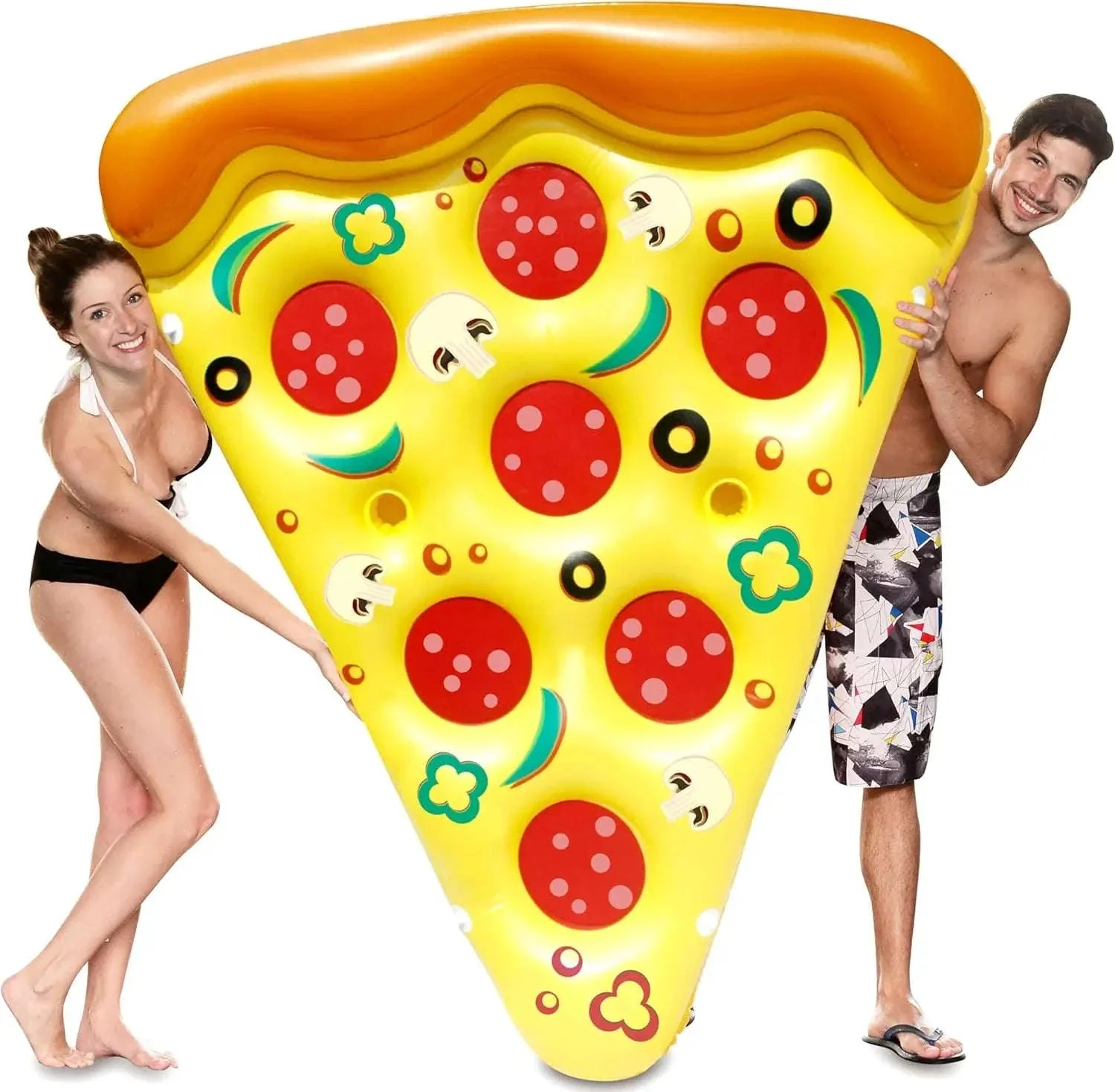 Giant Inflatable Pizza Slice Pool Float with Cup Holders - Image 8