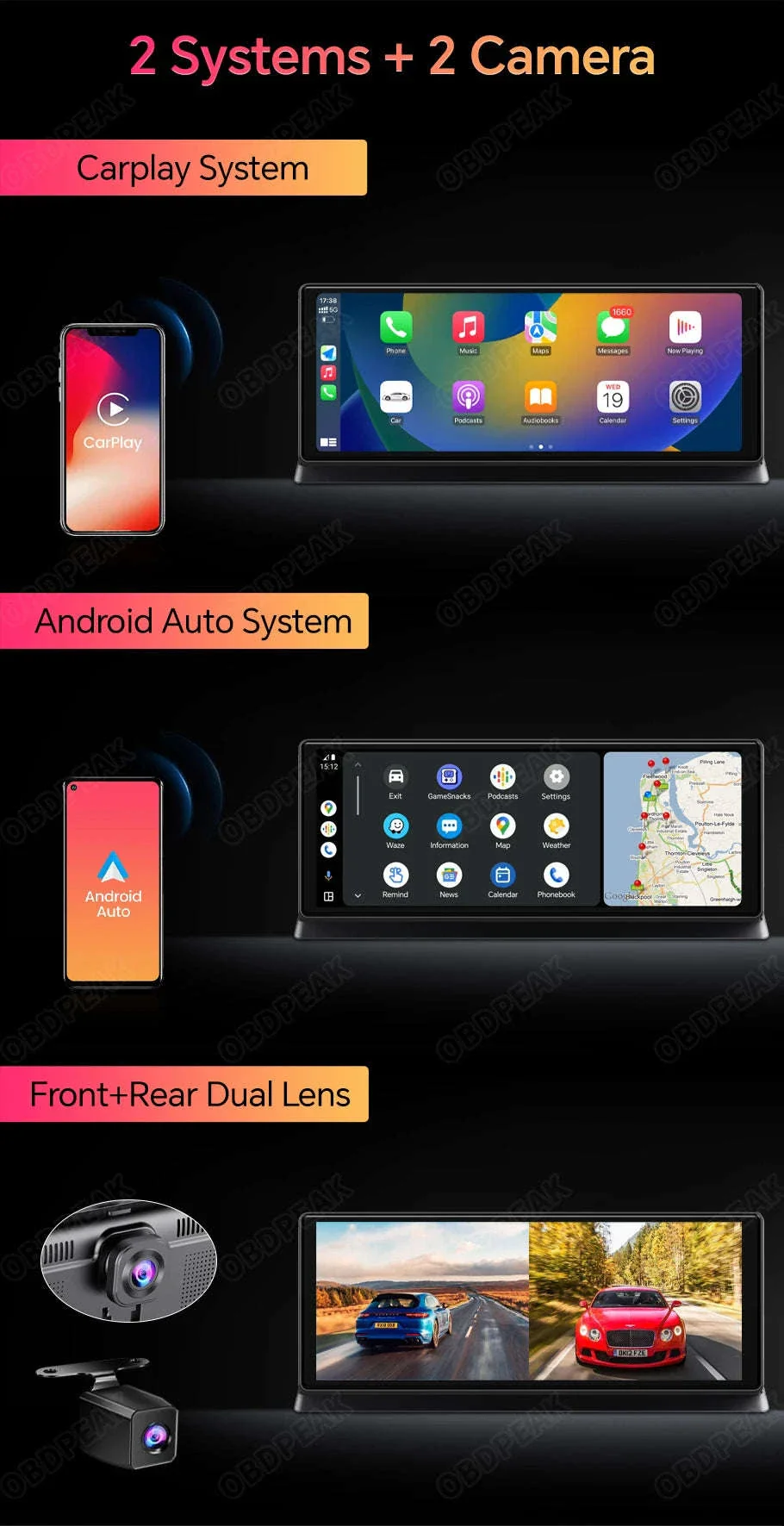 11.3 Inch 4K Car DVR Dash Cam with GPS and Dual Lens - Image 12