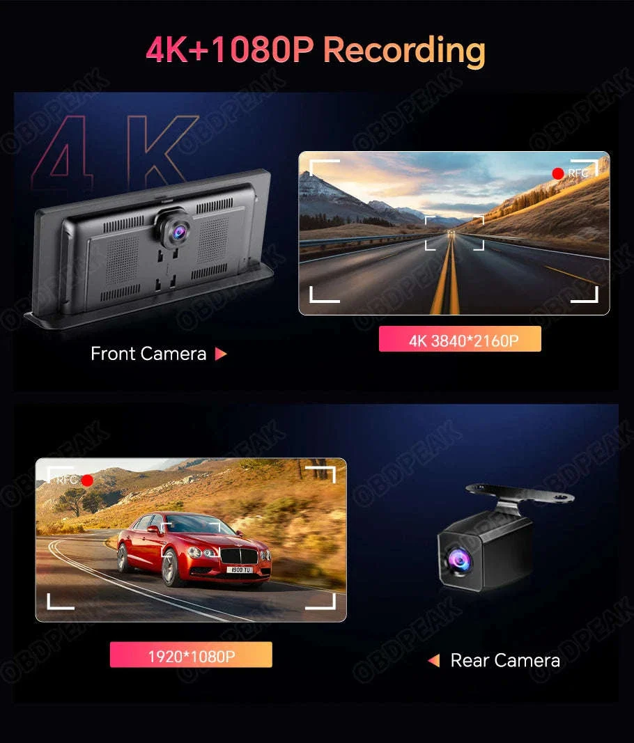 11.3 Inch 4K Car DVR Dash Cam with GPS and Dual Lens - Image 13