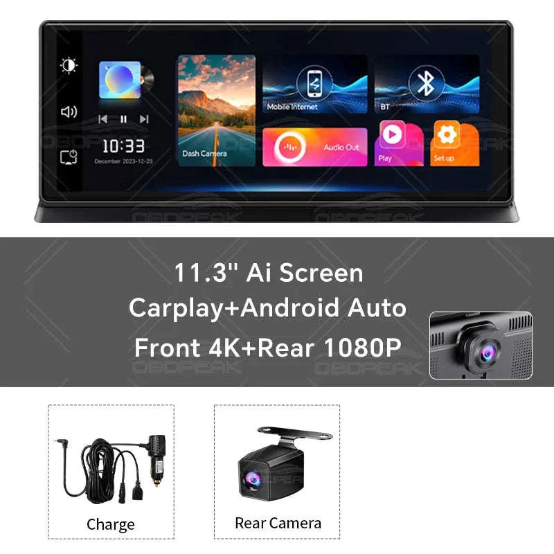 11.3 Inch 4K Car DVR Dash Cam with GPS and Dual Lens - Image 40