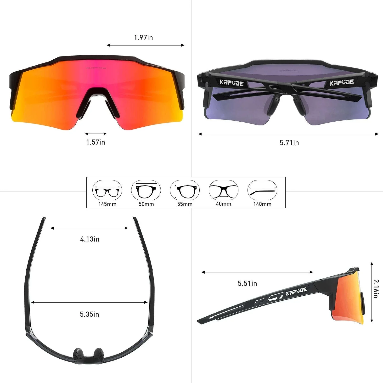 Polarized Cycling Sunglasses with UV400 Protection and Multi-Lens Kit - Image 10