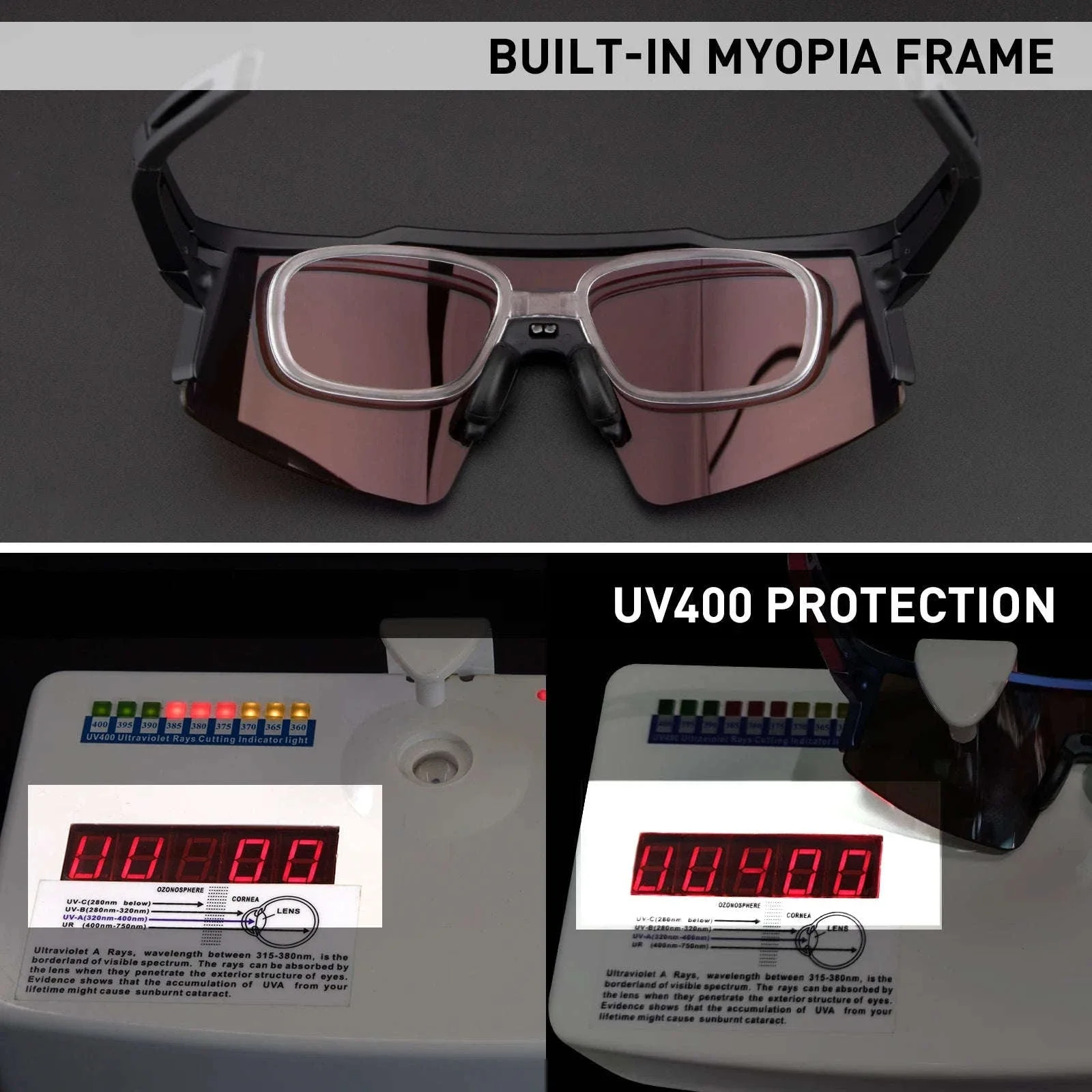 Polarized Cycling Sunglasses with UV400 Protection and Multi-Lens Kit - Image 11