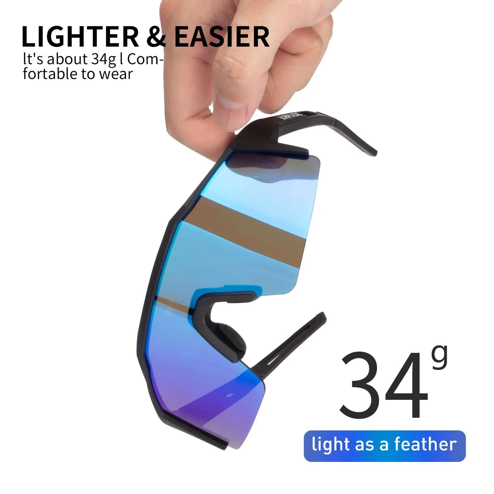 Polarized Cycling Sunglasses with UV400 Protection and Multi-Lens Kit - Image 6