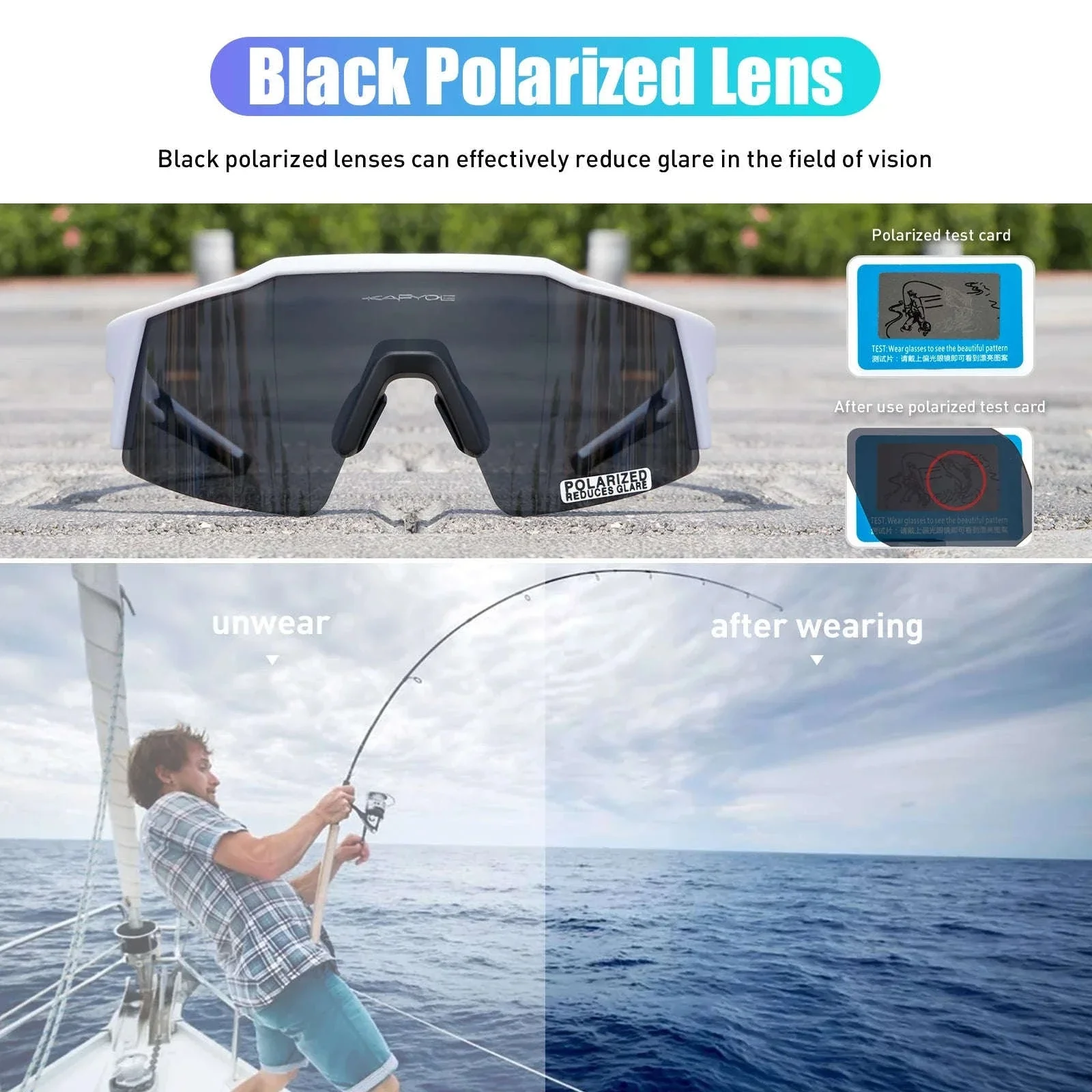 Polarized Cycling Sunglasses with UV400 Protection and Multi-Lens Kit - Image 8