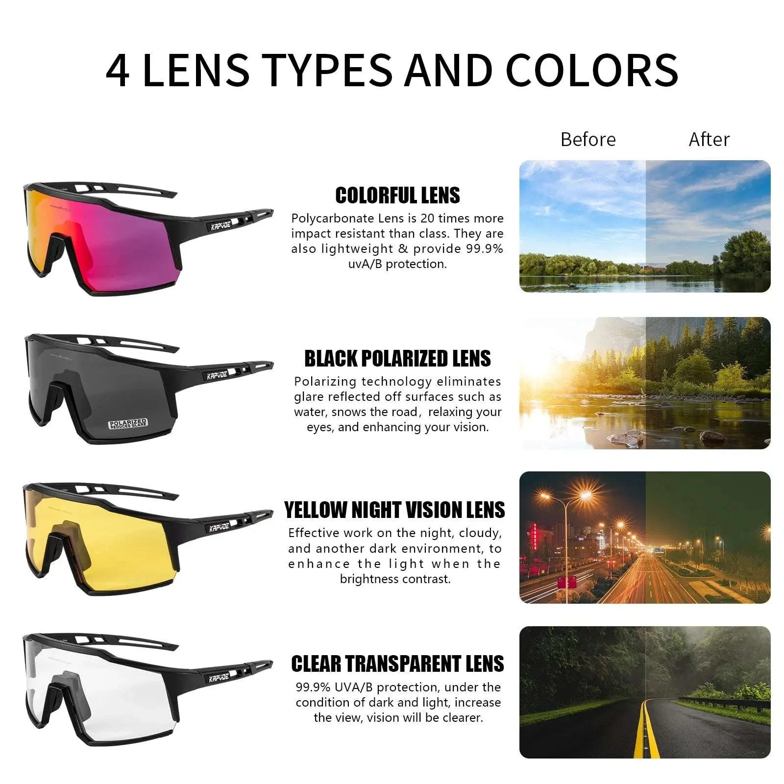 Polarized Cycling Glasses for MTB, Road Ride, and Outdoor Use - Image 4