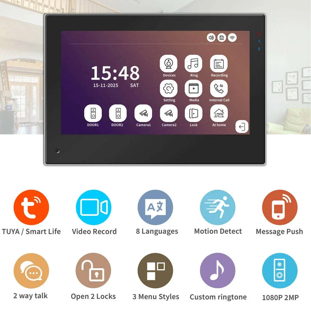 1080P Video Doorbell Intercom with 7-Inch Touch Screen - Image 3